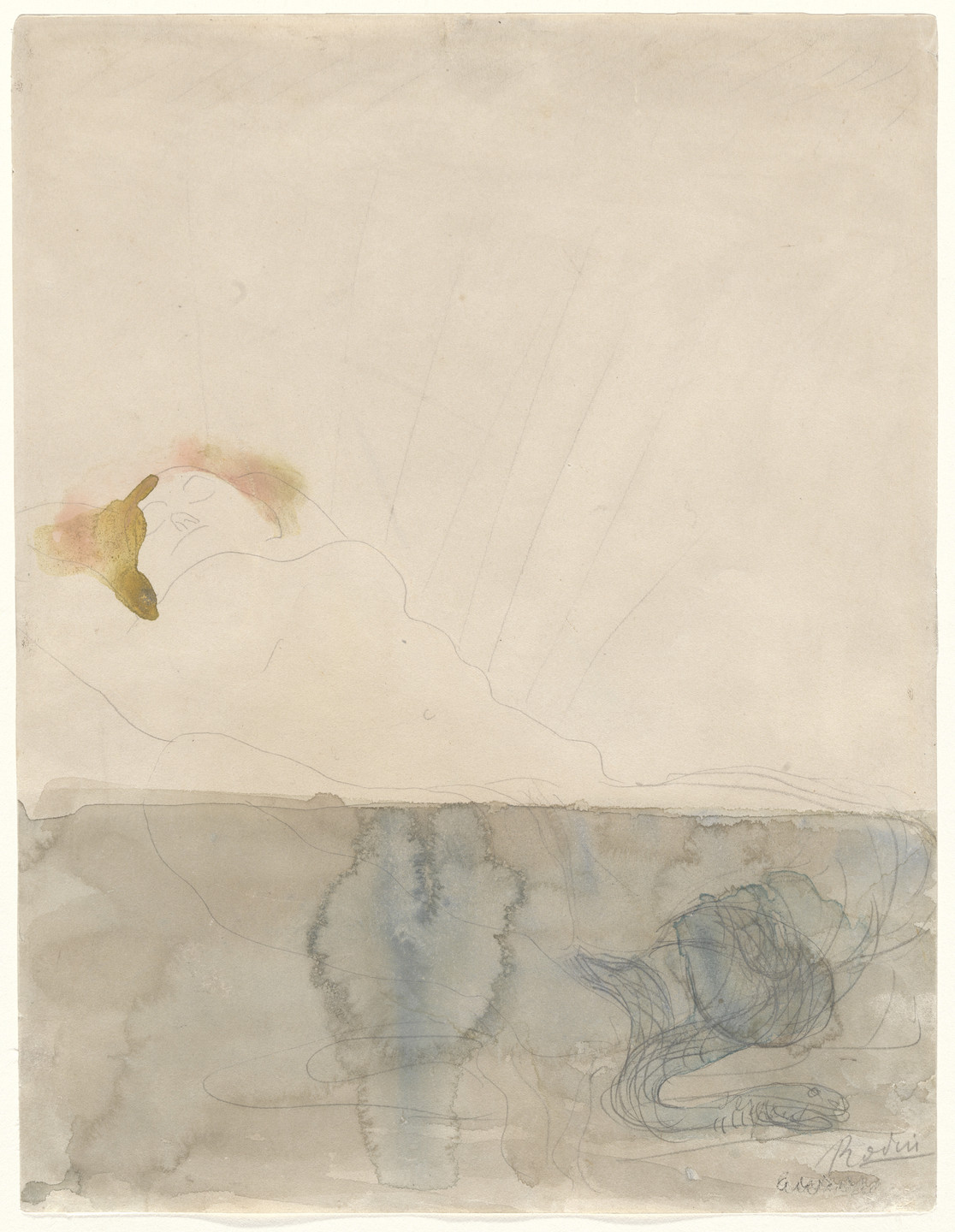 Auguste Rodin. Nude with Serpent. (c. 1900-05)
