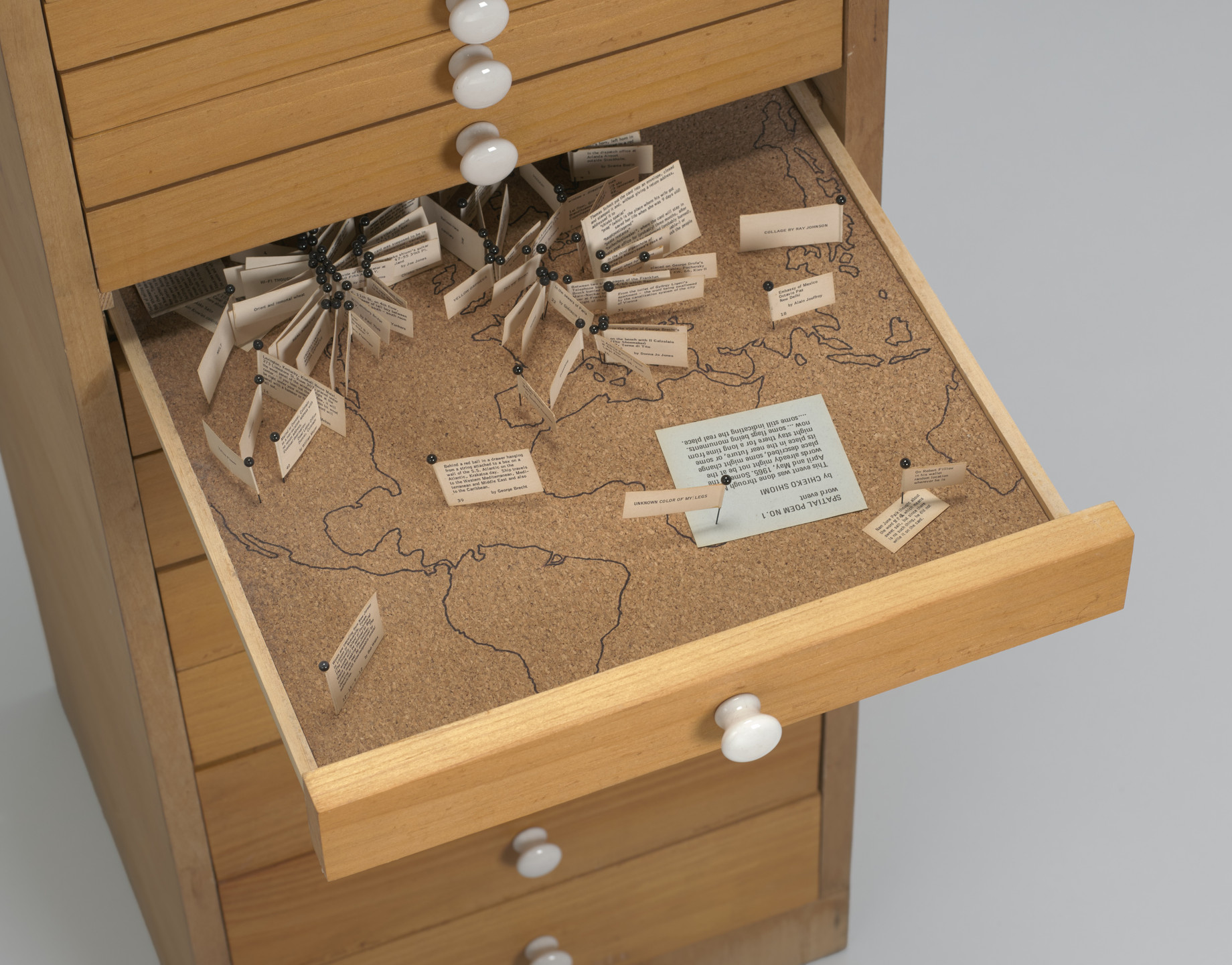 Various Artists, George Maciunas, John Lennon, Jean Dupuy, George Brecht, Ben Vautier, Robert Watts, Geoffrey Hendricks, Takako Saito, Mieko Shiomi, Larry Miller, Ay-O, Claes Oldenburg, Joe Jones. Flux Cabinet. 1975-77