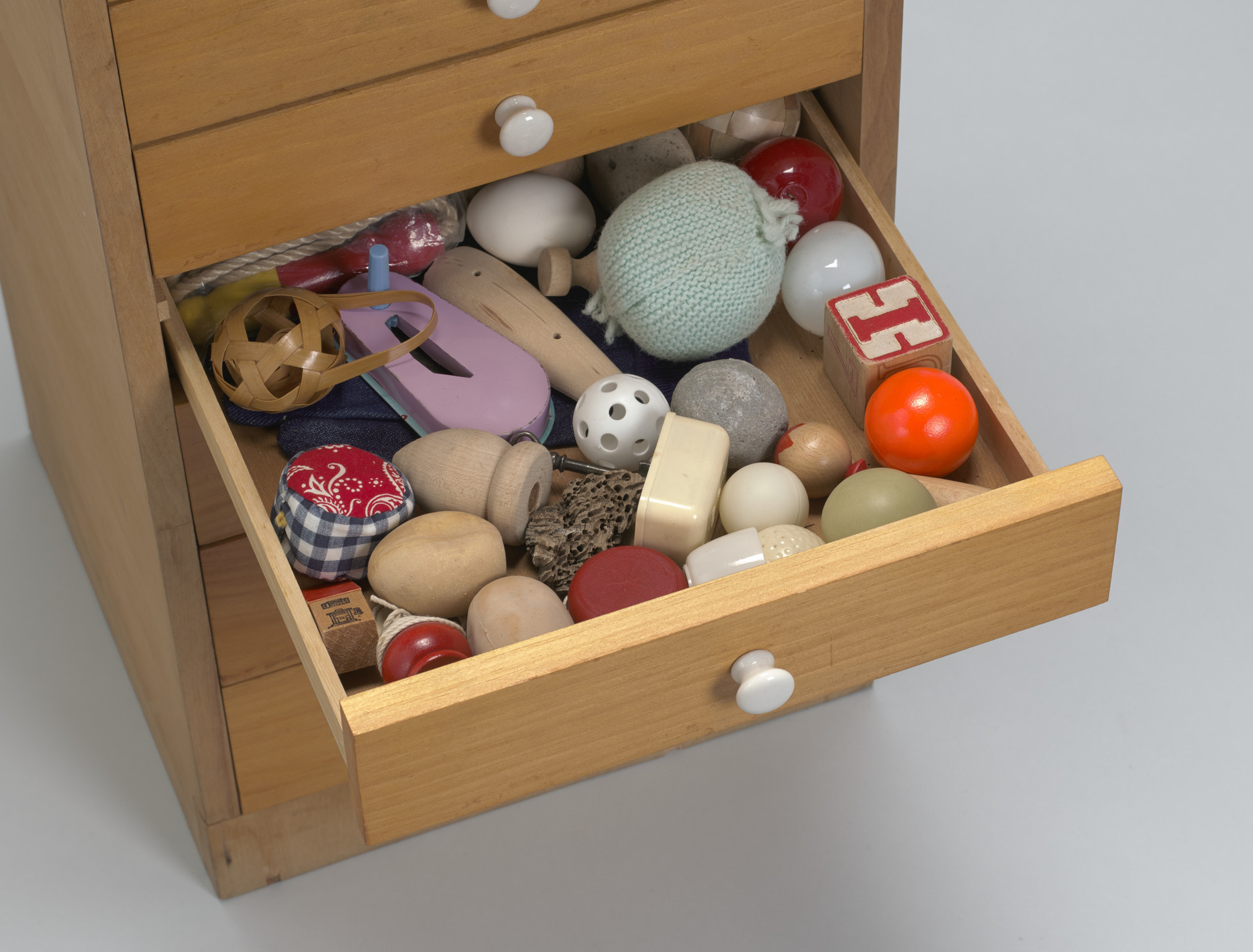 Various Artists, George Maciunas, John Lennon, Jean Dupuy, George Brecht, Ben Vautier, Robert Watts, Geoffrey Hendricks, Takako Saito, Mieko Shiomi, Larry Miller, Ay-O, Claes Oldenburg, Joe Jones. Flux Cabinet. 1975-77