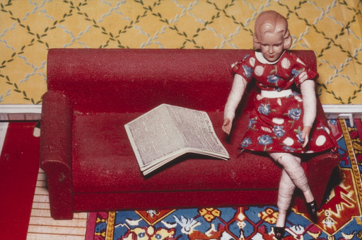 Laurie Simmons. Woman/Red Couch/Newspaper. 1978