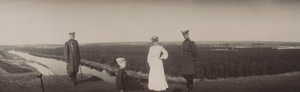Duke of Oldenburg Alexander Petrovich (at left) and Grand Duchess Olga Alexandrovna (in white) at the Oldenburg Estate, Ramon