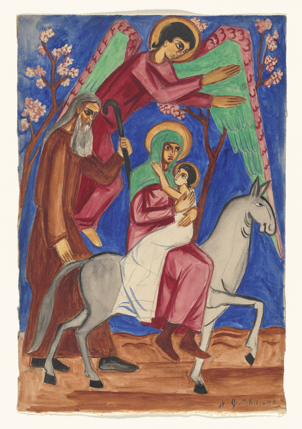 Natalia Goncharova. The Flight into Egypt, for Liturgy. 1915