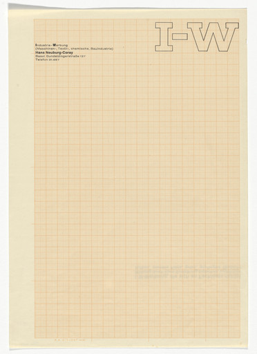 Anton Stankowski. I-W Industrie-Werbung letterhead. 1933