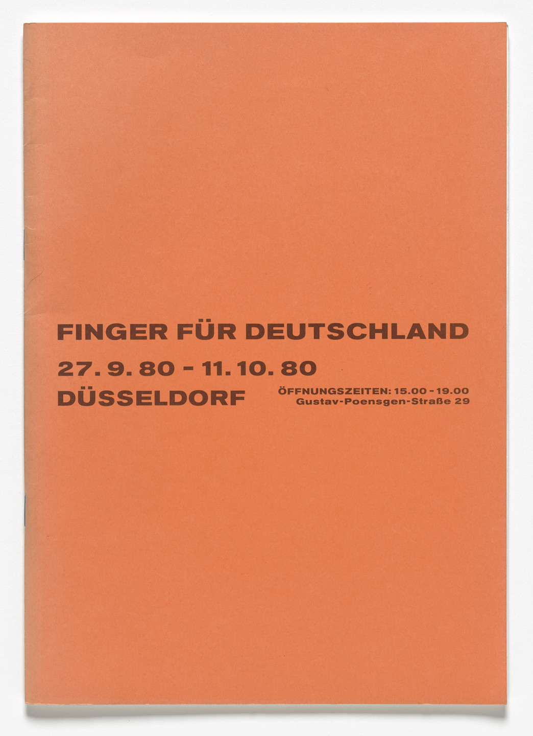 Martin Kippenberger. Finger für Deutschland,. 1980