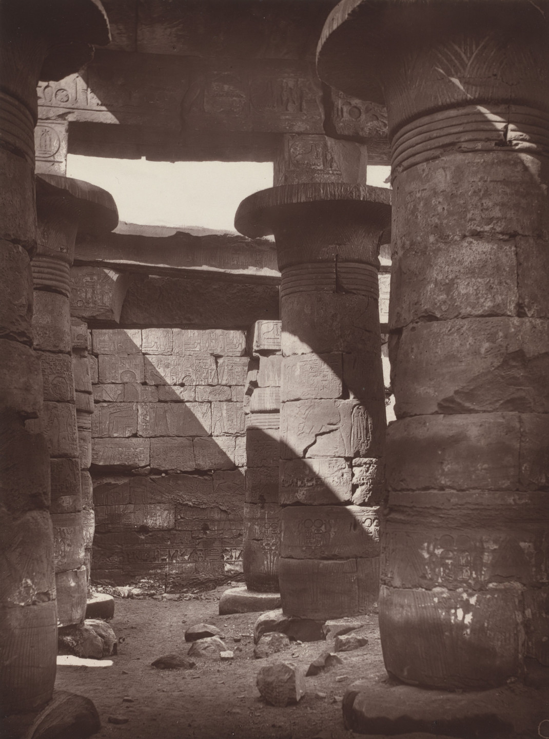Captain William de Wiveleslie Abney. Interior of the Small Temple, Karnak. 1876
