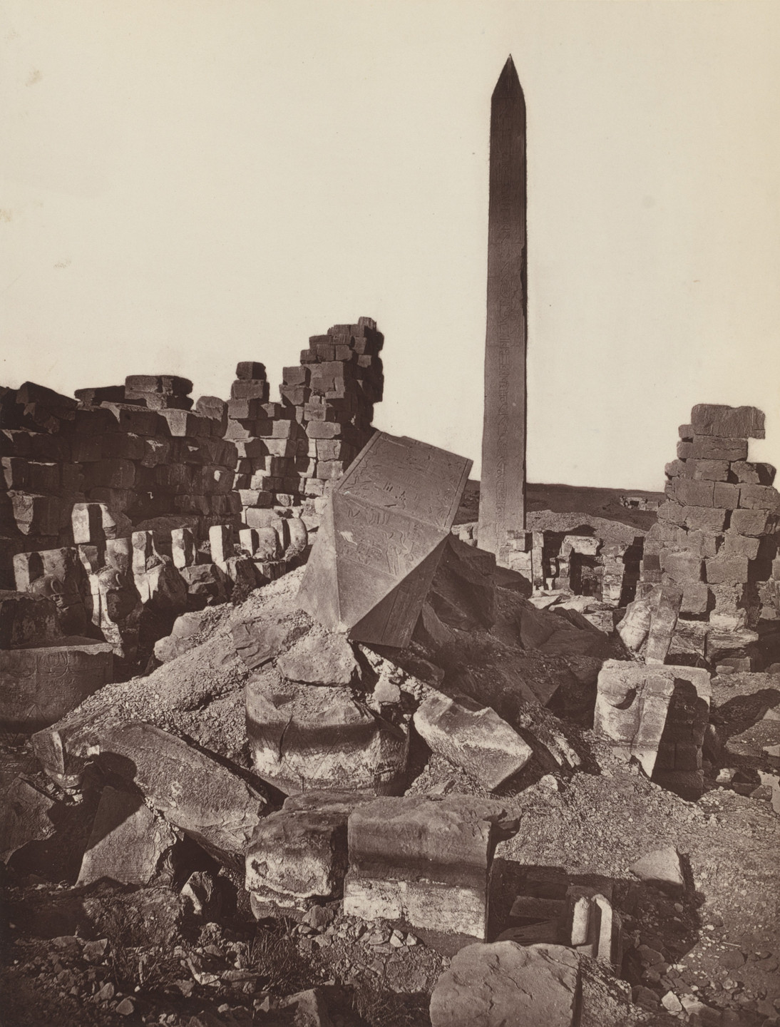 Captain William de Wiveleslie Abney. Smaller Court with the Obelisk of Thothmes. 1876