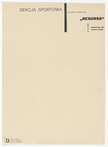 "a.r." group. Sekcja sportowa towarzystwa rzemieślniczego (Sports League Crafts Society) letterhead. 1930s