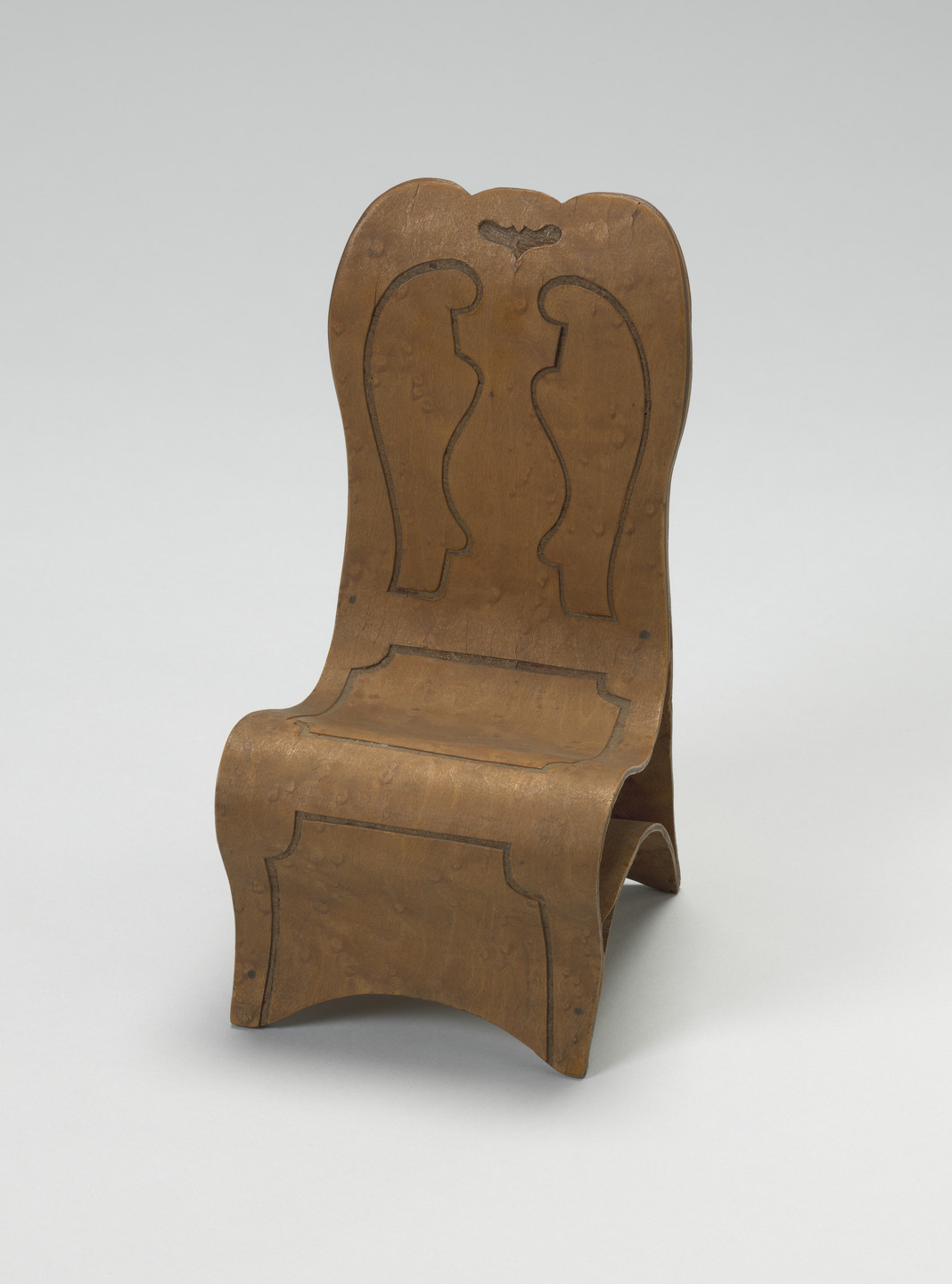 Isaac I. Cole. Patent Model for One-piece Plywood Chair. 1873