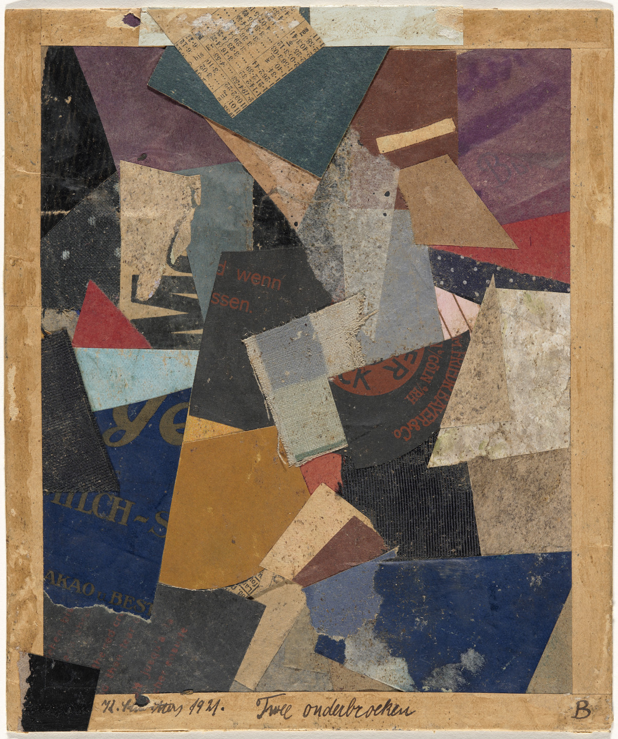 Kurt Schwitters. Merz 460. Two Underdrawers. 1921