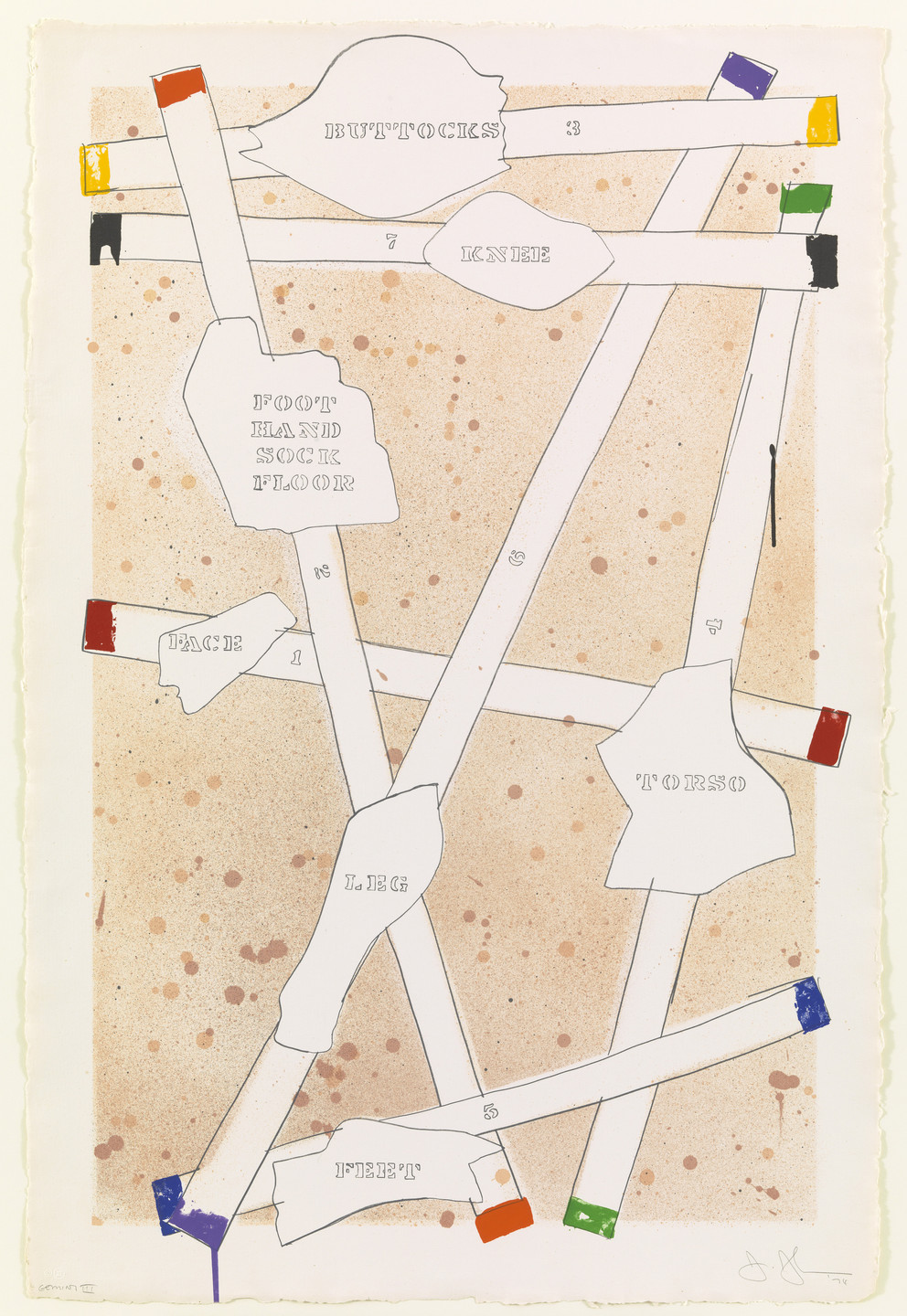 Jasper Johns. Sketch from Untitled I from the series Casts from Untitled. 1974