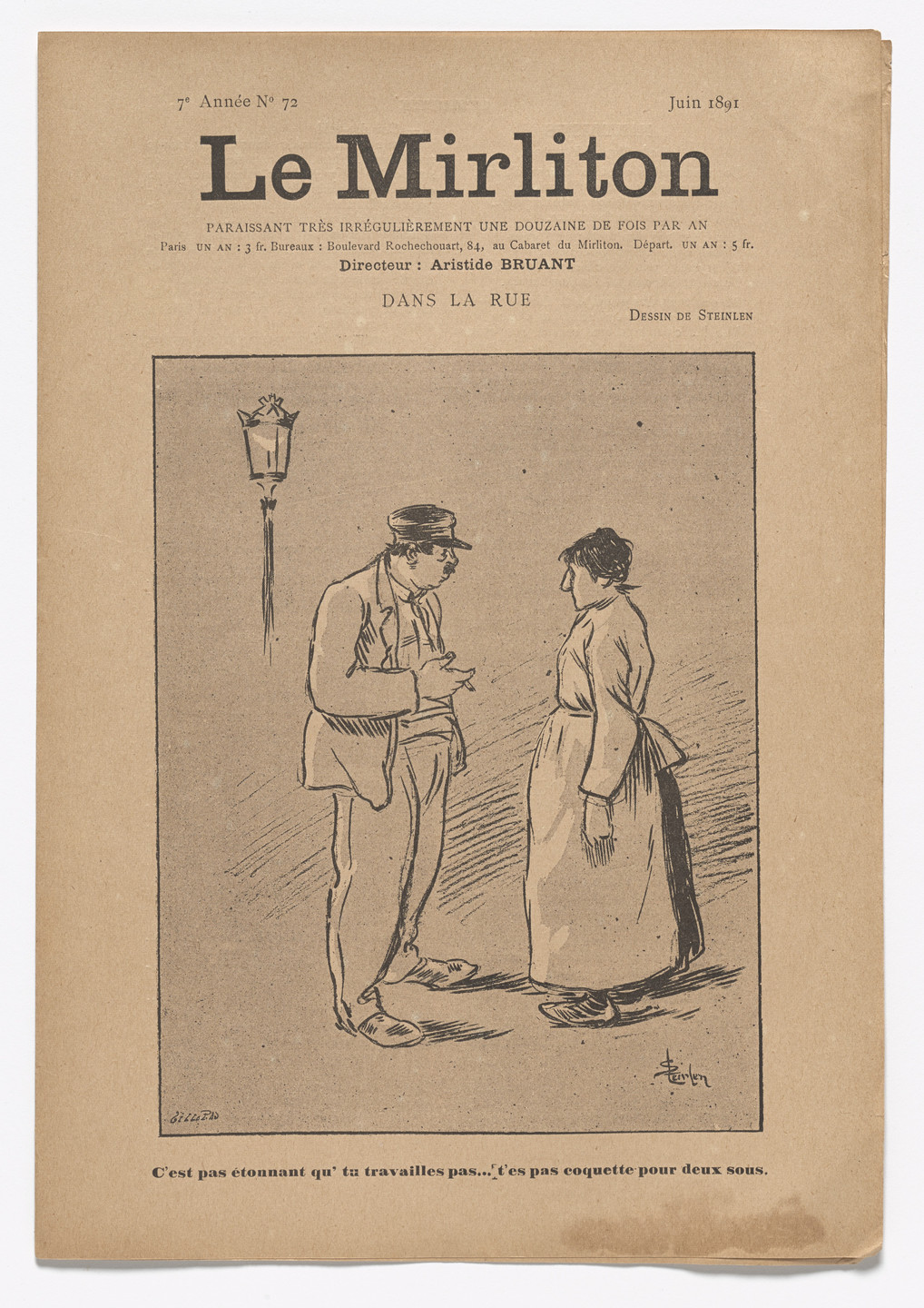 Théophile-Alexandre Steinlen. Le Mirliton, no. 72. June 1891