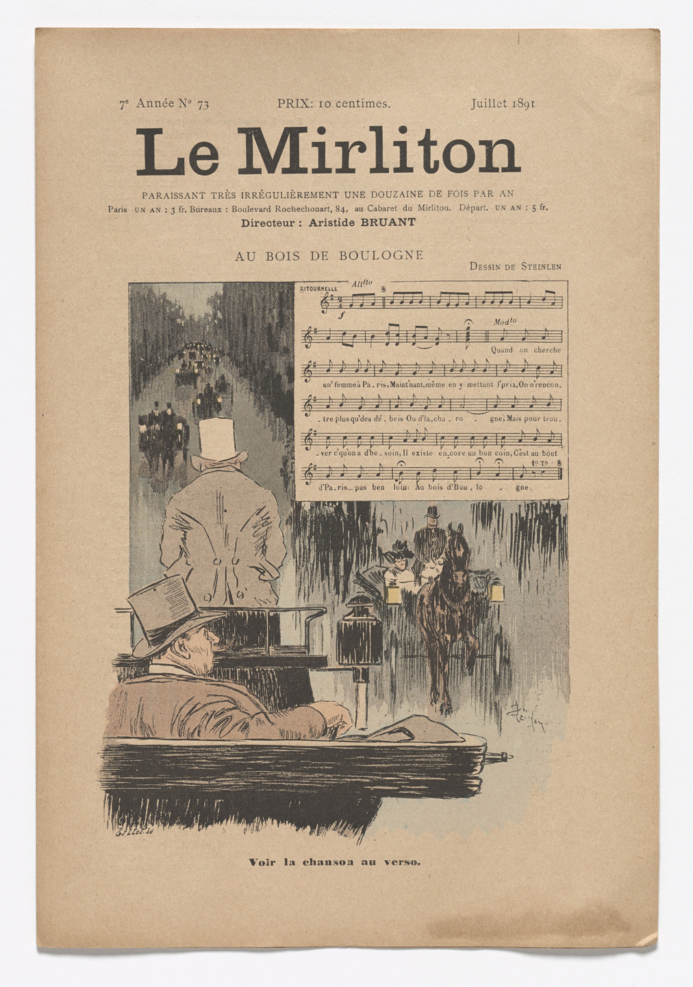 Théophile-Alexandre Steinlen. Le Mirliton, no. 73. July 1891