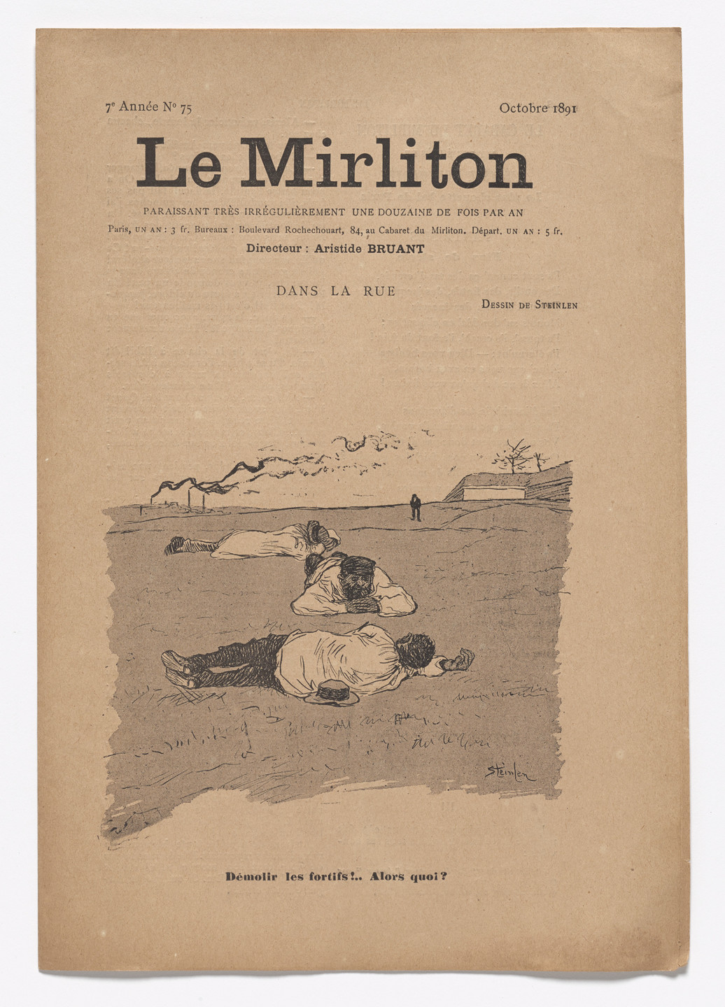 Théophile-Alexandre Steinlen. Le Mirliton, no. 75. October 1891
