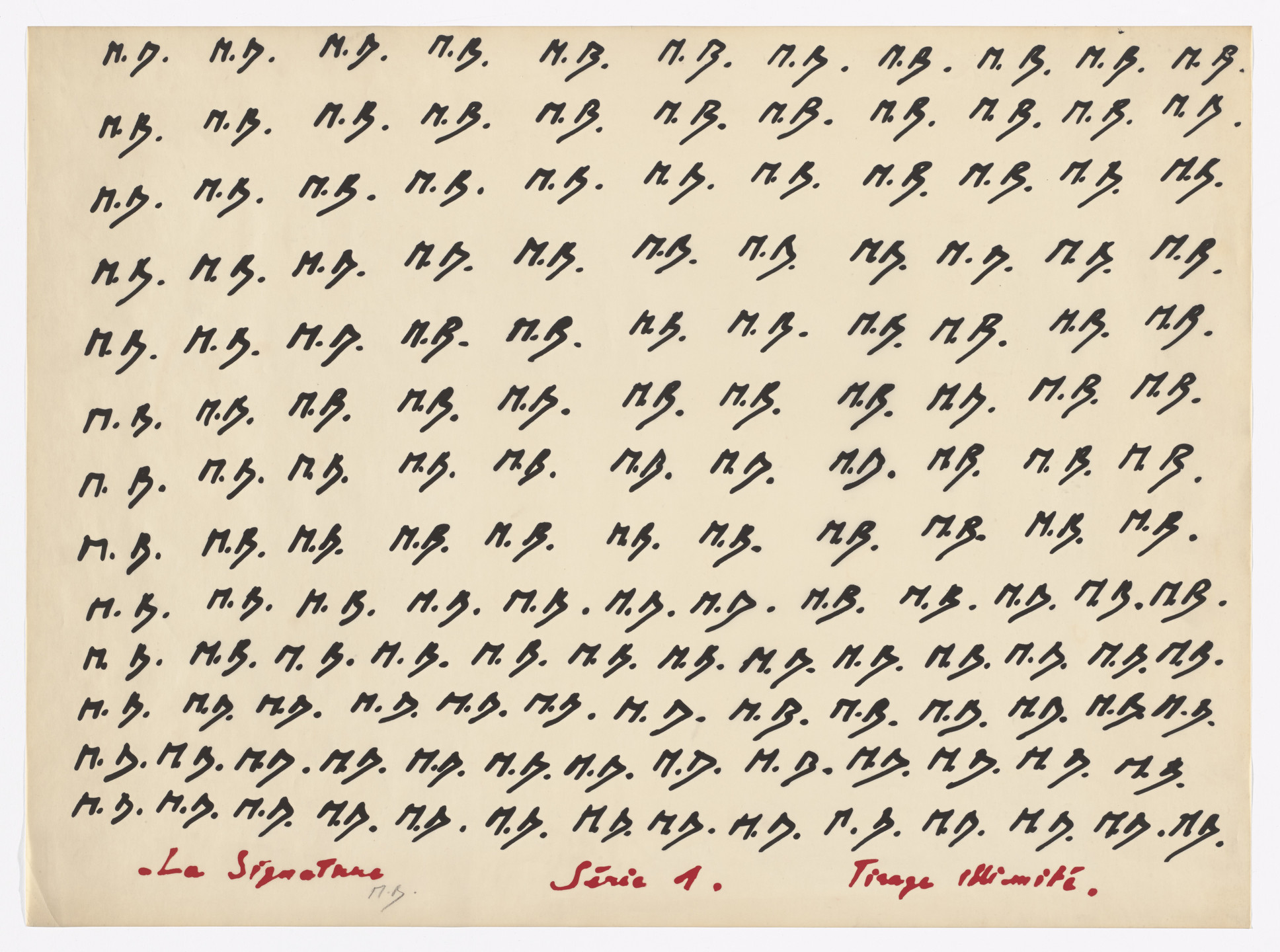Marcel Broodthaers. The Signature. 1st Series. Unlimited Edition. (La Signature. Série 1. Tirage illimité.). 1969
