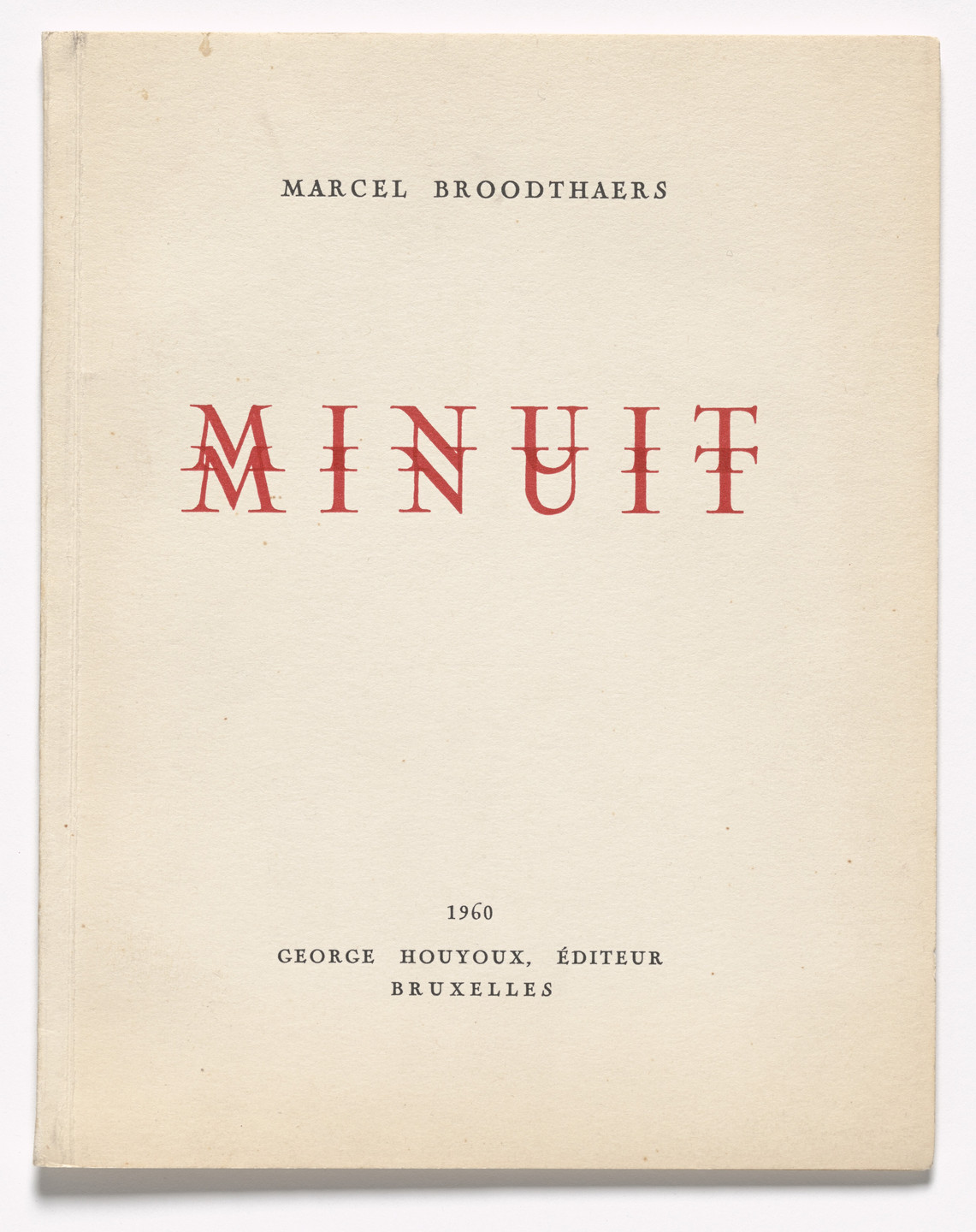 Marcel Broodthaers, Serge Vandercam. Minuit (Midnight). 1960
