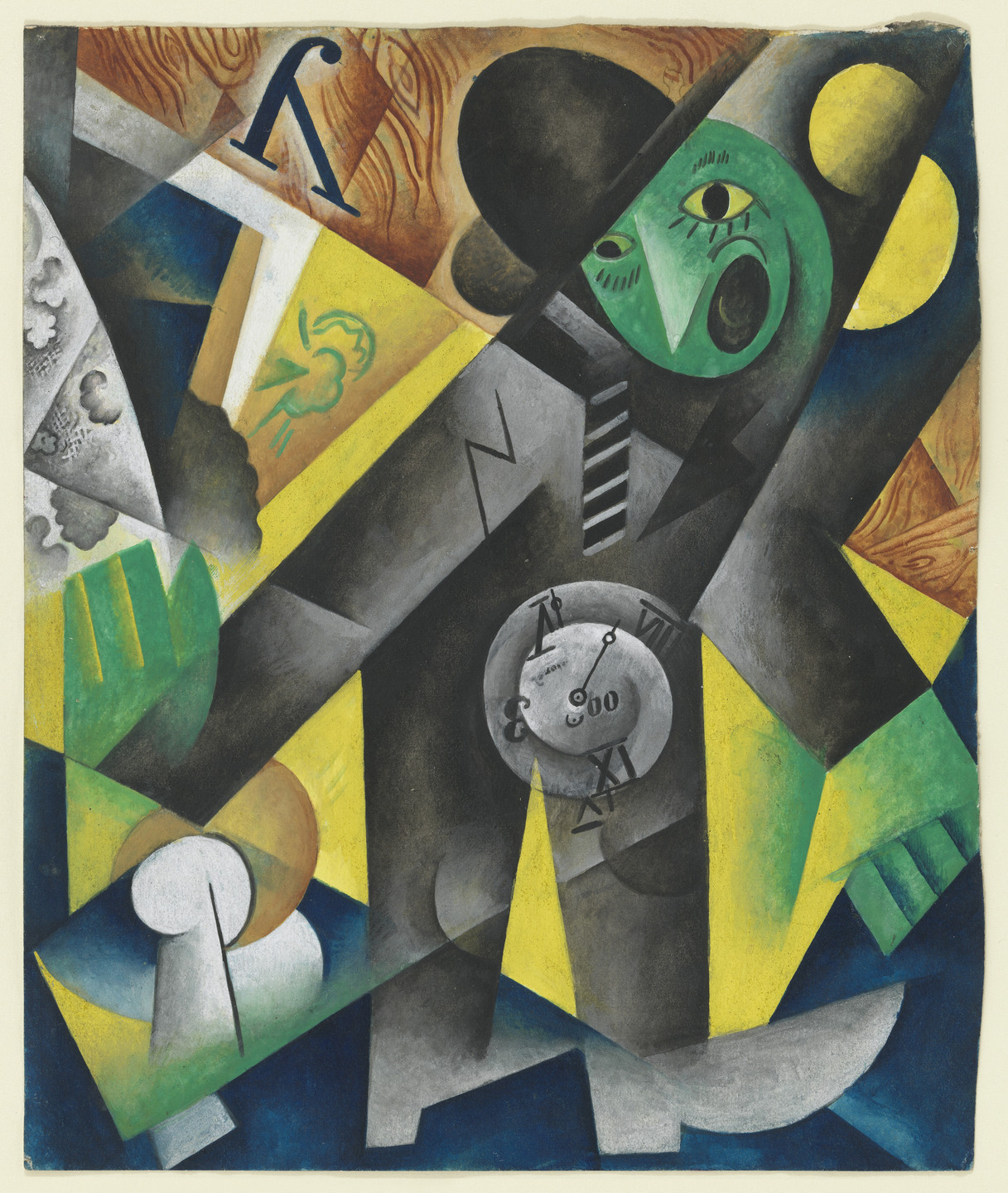 Pavel Tchelitchew. Green Man. Set design for Der Blaue Vogel Cabaret Theater, Berlin. c. 1921–23