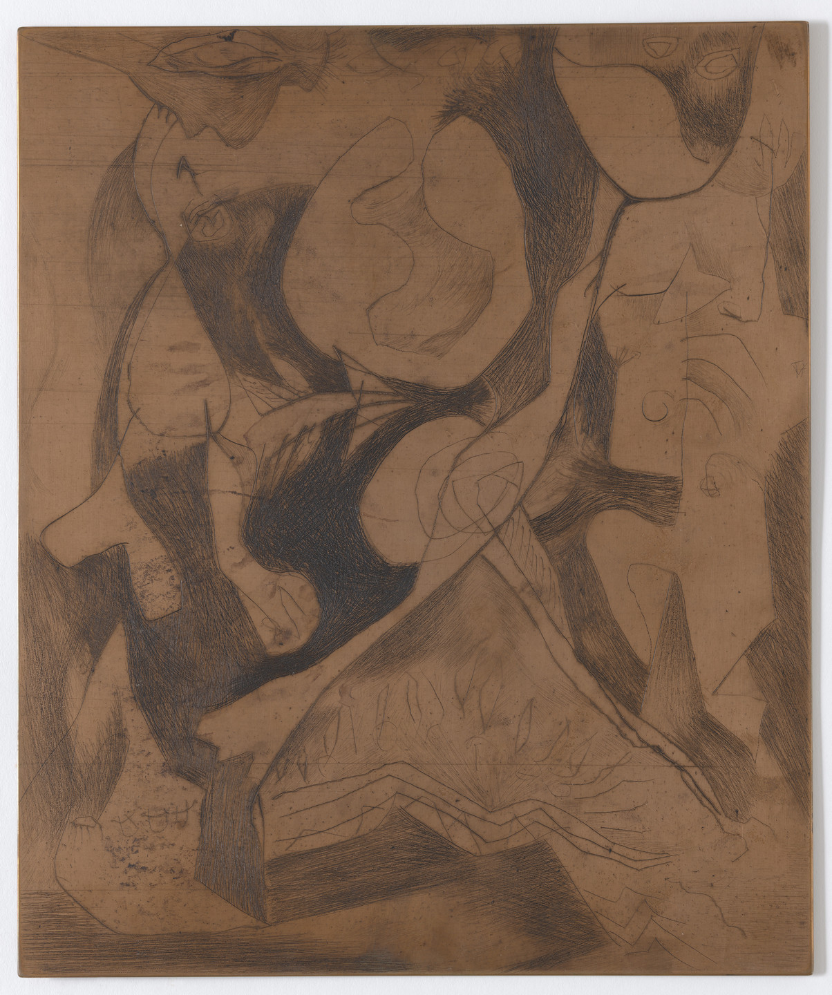 Jackson Pollock. Plate for Untitled (1) and Untitled (2). c. 1944