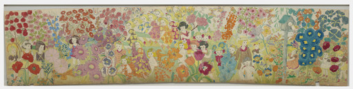 Henry Darger. Untitled (Overall flowers) (recto); Untitled (Beautiful girls sitting around with giant cactus in center) (verso). n.d.