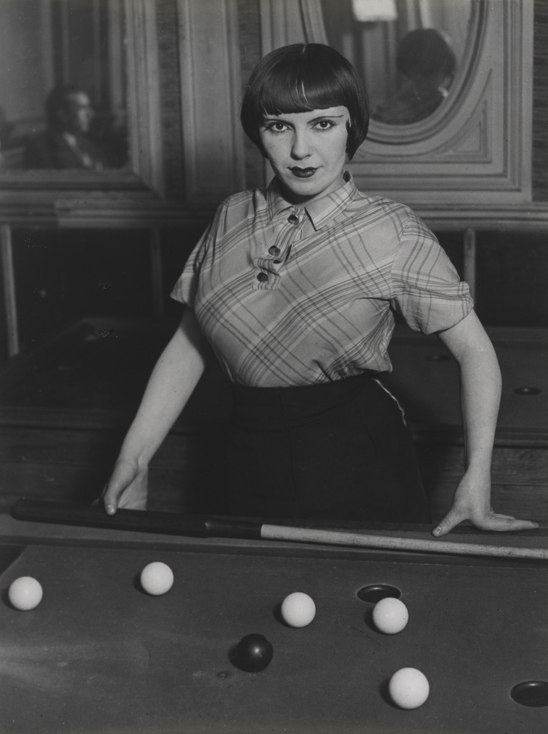 Brassaï (Gyula Halász). Prostitute Playing Snooker, Boulevard Rochechouart, Paris. c. 1932