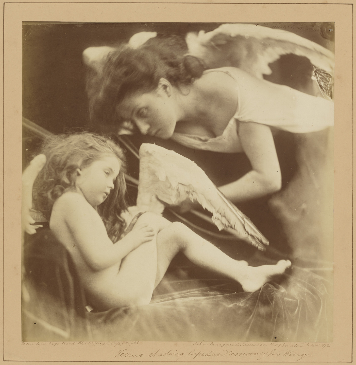 Julia Margaret Cameron. Venus Chiding Cupid and Removing His Wings. 1872