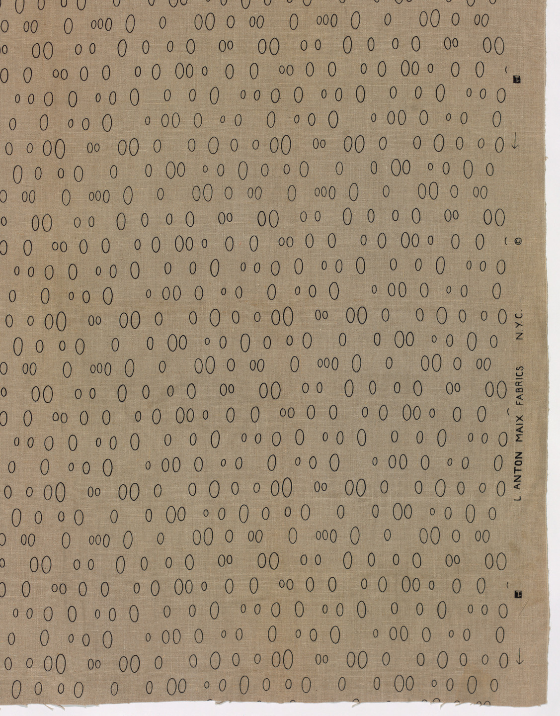 Joel Robinson. Ovals #2 textile (Drapery fabric). 1954–1955