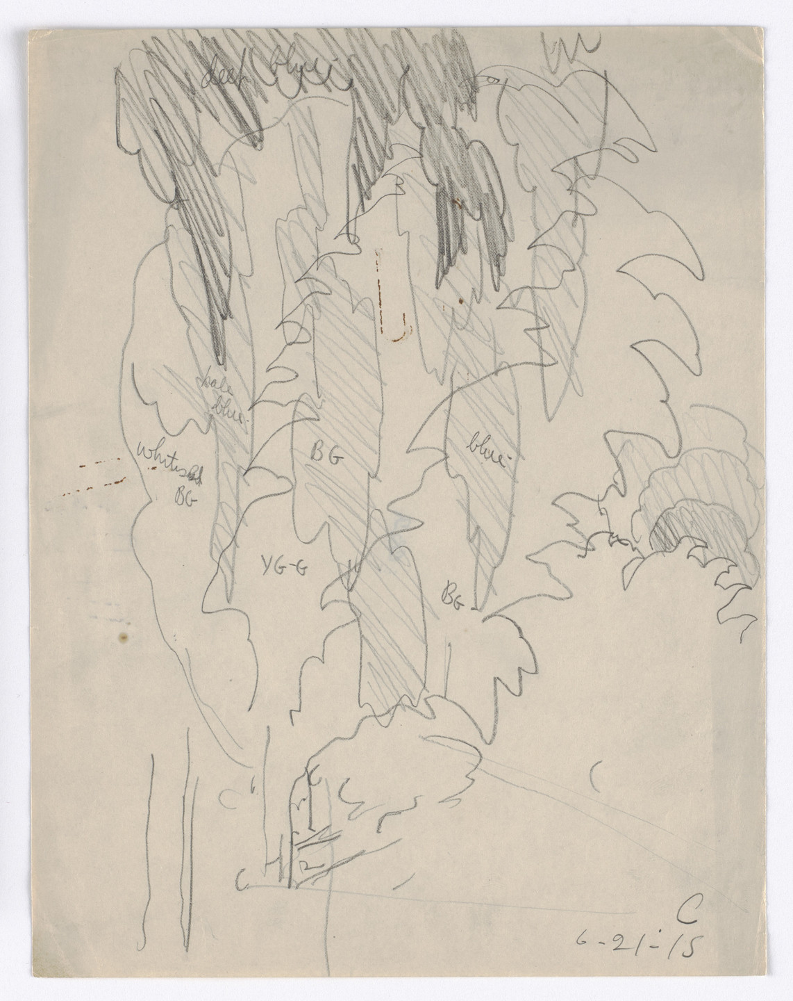 Charles Burchfield. Untitled (Dropping Tree Branches). 1915