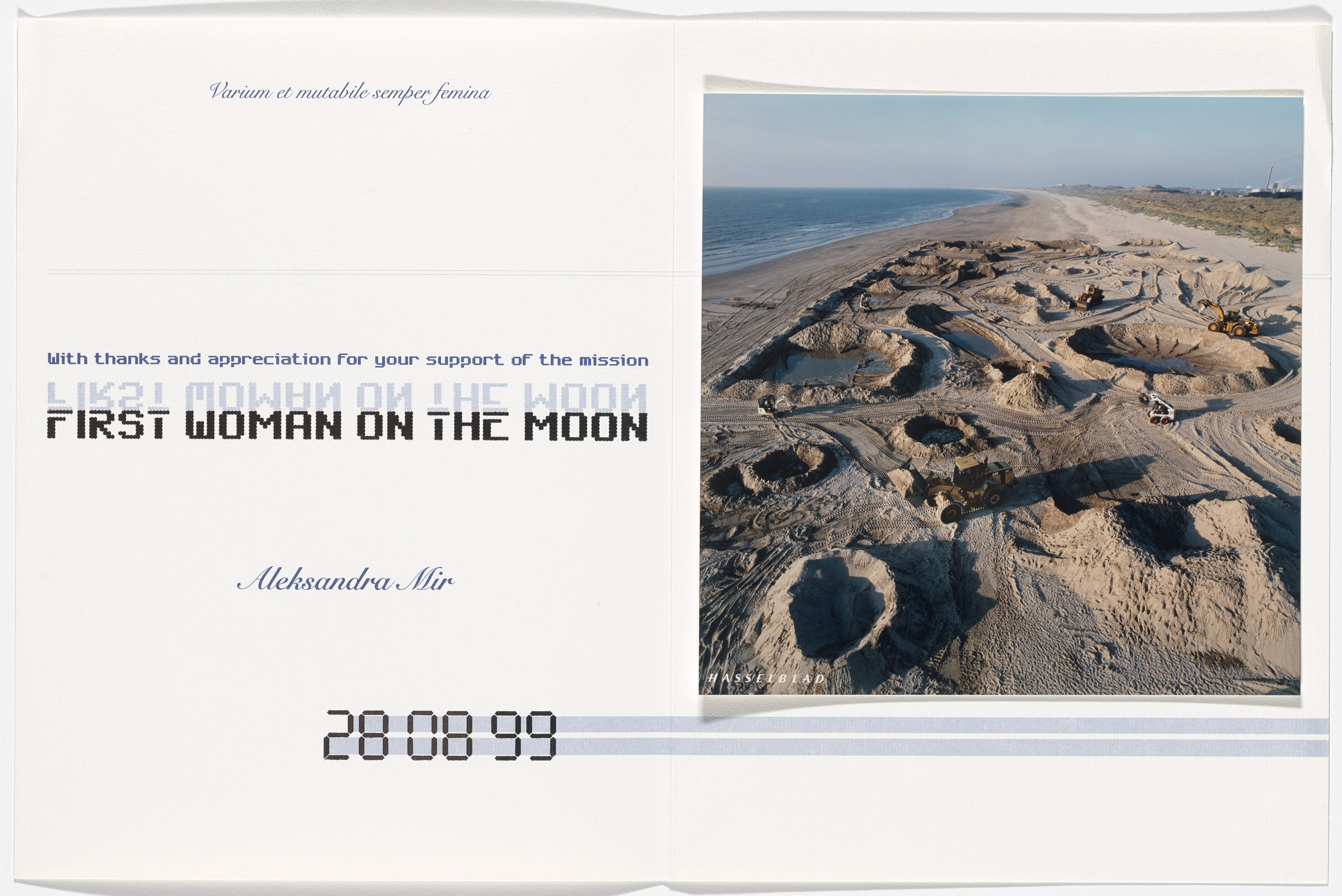 Aleksandra Mir. Certificate for First Woman on the Moon, Casco Projects, Utrecht, August 28, 1999. 1999