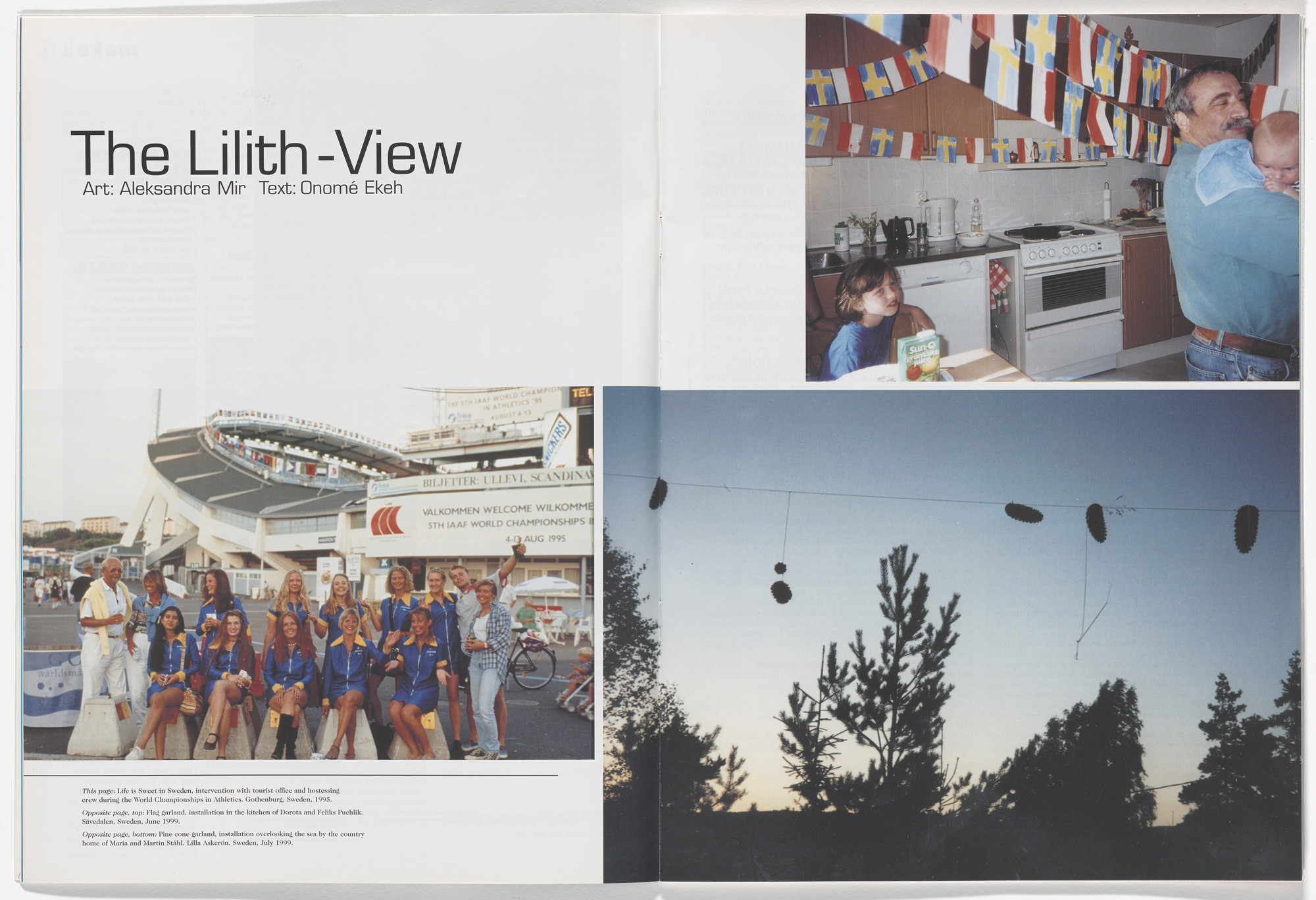 Aleksandra Mir. Project: The Lilith-View by Aleksandra Mir and Onome Ekeh in MAKE the Magazine of Women&#39;s Art issue 88, June–August 2000. 2000