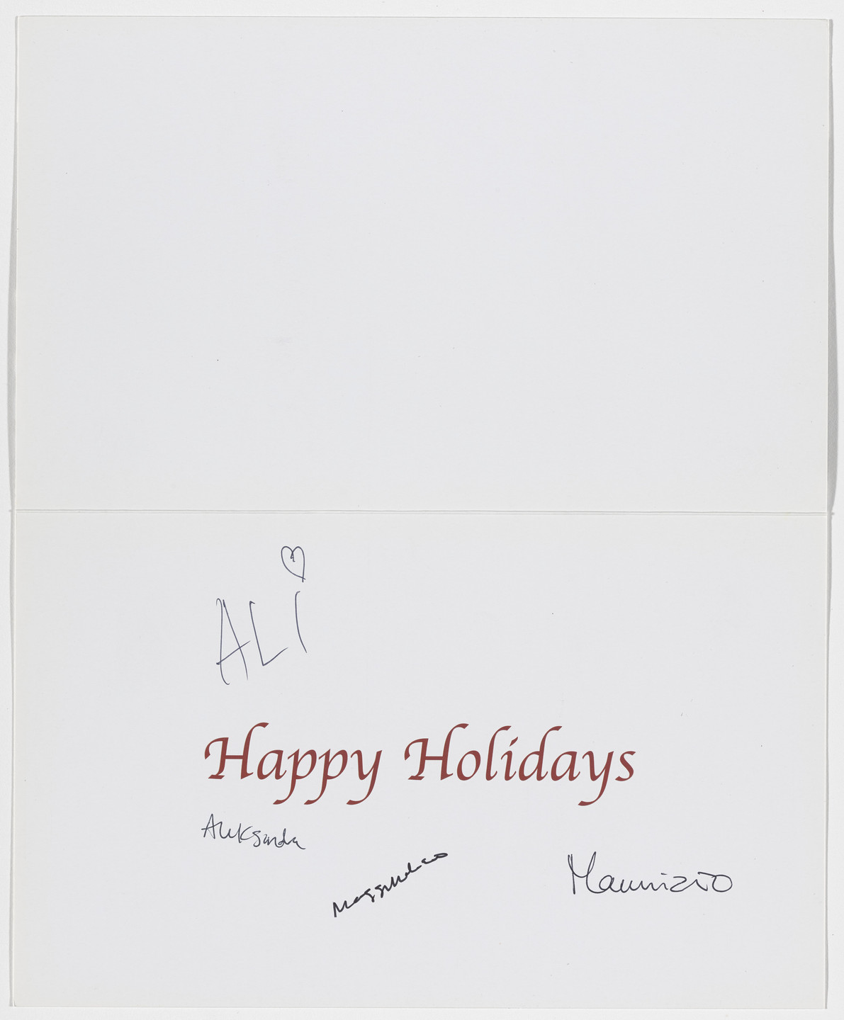 Aleksandra Mir. Homeboys greeting card, The Wrong Gallery, 2003. 2003