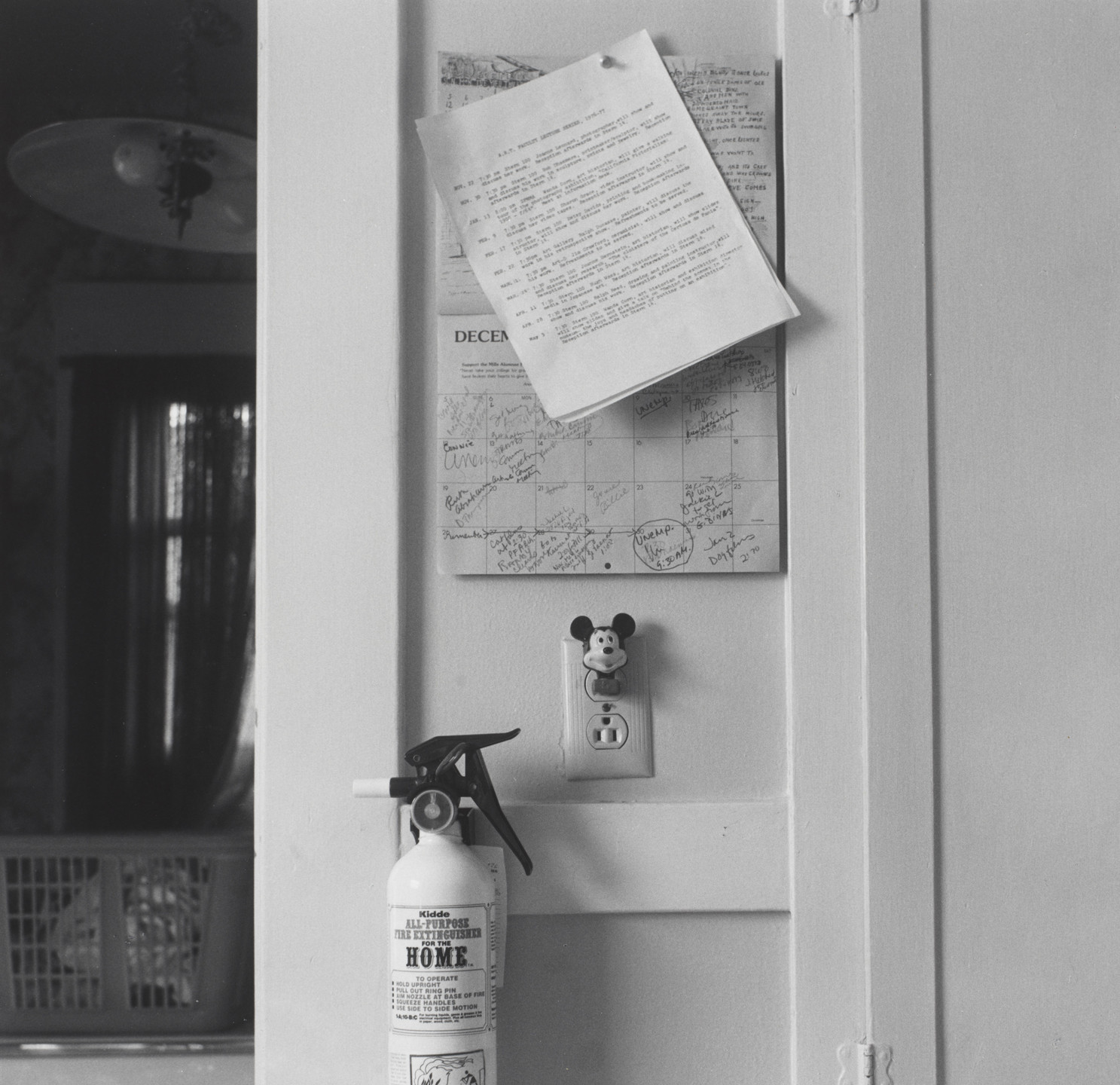 Joanne Leonard. Memo Center with Mickey Mouse Light, Joanne's Home, Berkeley, CA. c. 1975-76