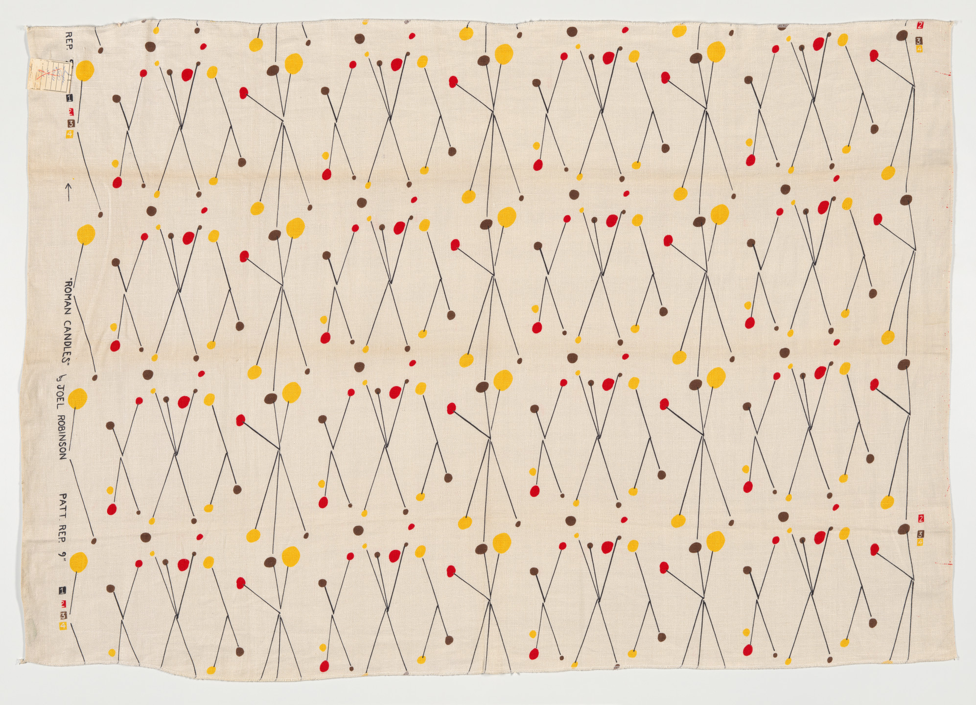 Joel Robinson. Roman Candles textile. c.1951-1955