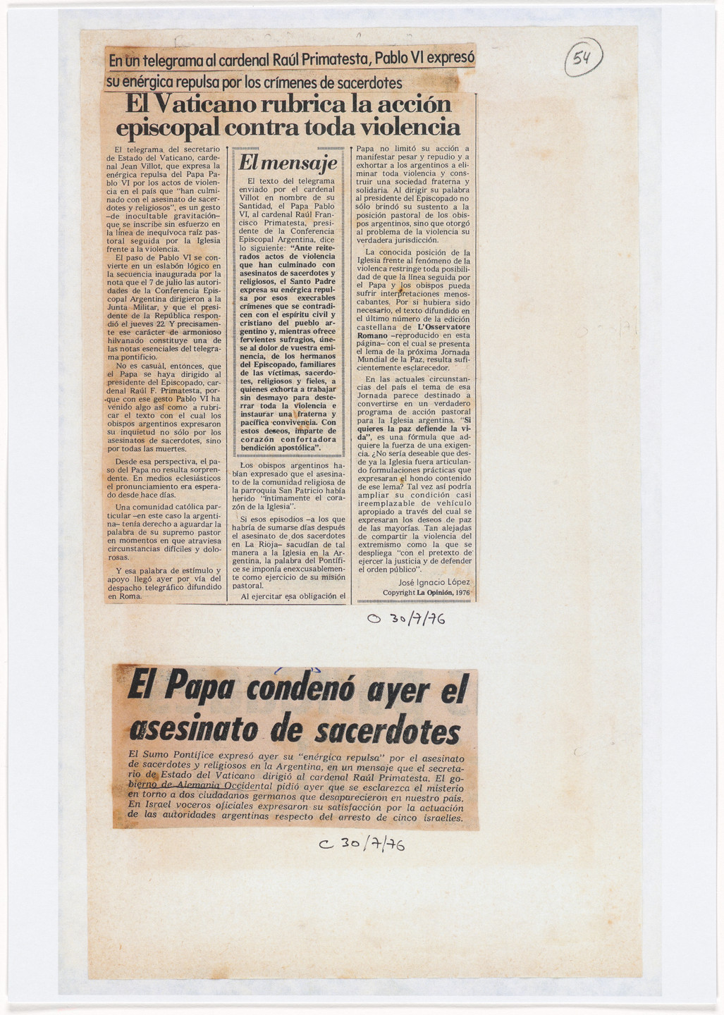 León Ferrari. Nosotros no sabíamos (We Didn't Know). 1976–92, printed 2007