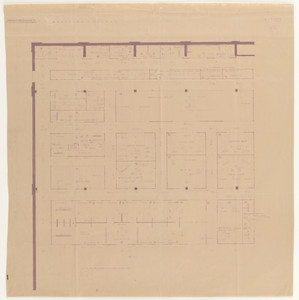 Barcelona Exhibition, German Section, Textile Palace, Barcelona, Spain (Floor plan of the Transportation Palace.)