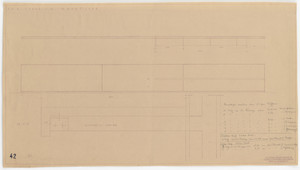 Barcelona Exhibition, German Section, Textile Palace, Barcelona, Spain (Elevations and section. Wall table.)