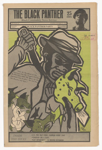 The Black Panther Newspaper, vol. 3, no. 32 (S.F pigs beat-choke Chairman Bobby Seale)