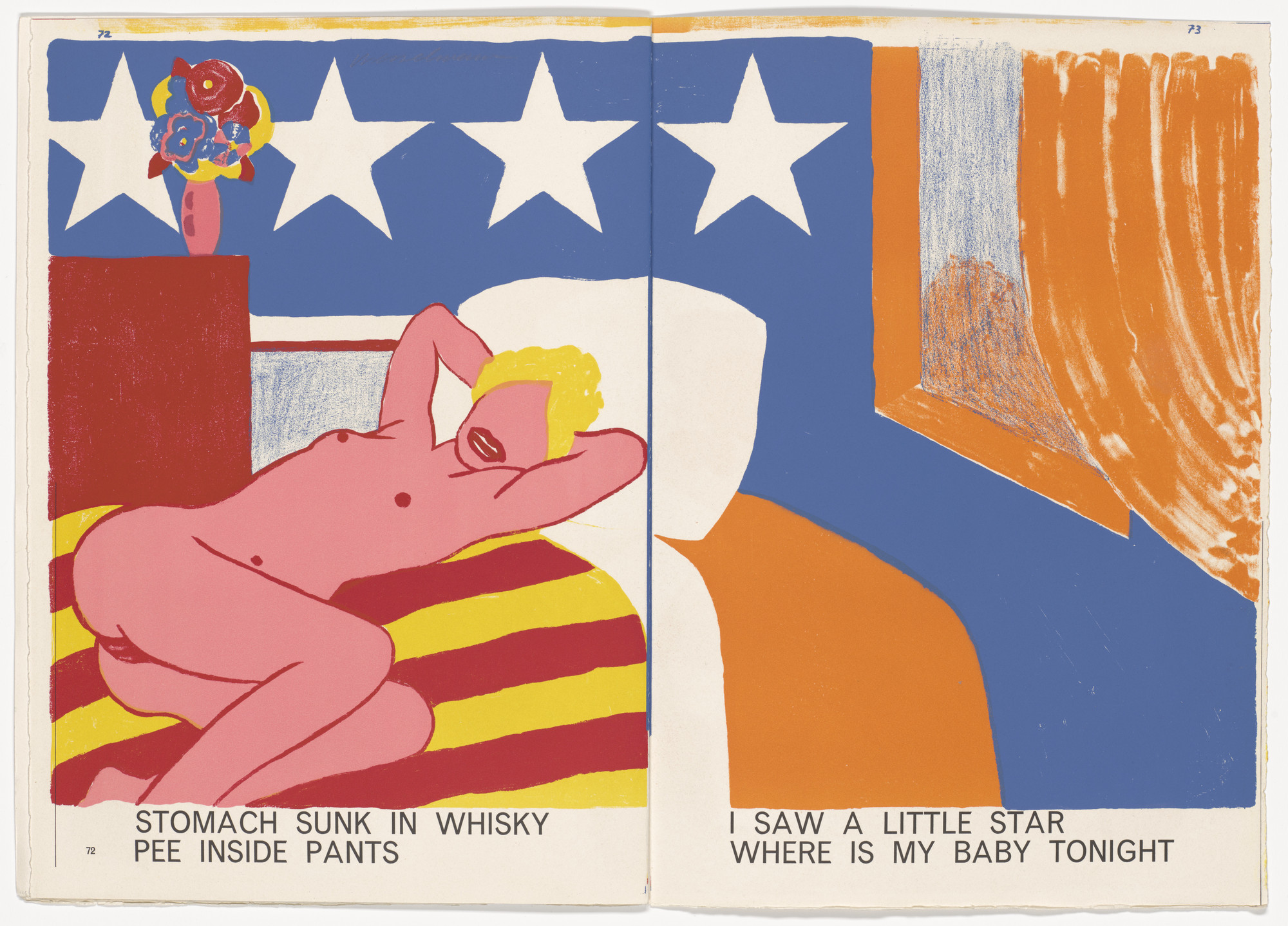 Tom Wesselmann. Double page headpiece (pages 72 and 73) from 1¢ Life. 1964