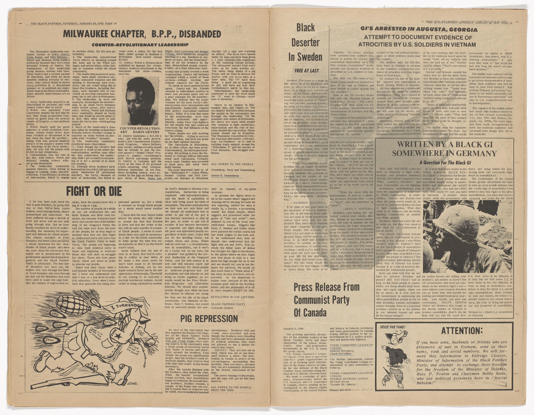 Emory Douglas. The Black Panther Newspaper, vol. 4, no. 8 (We Demand Decent Housing). 1970