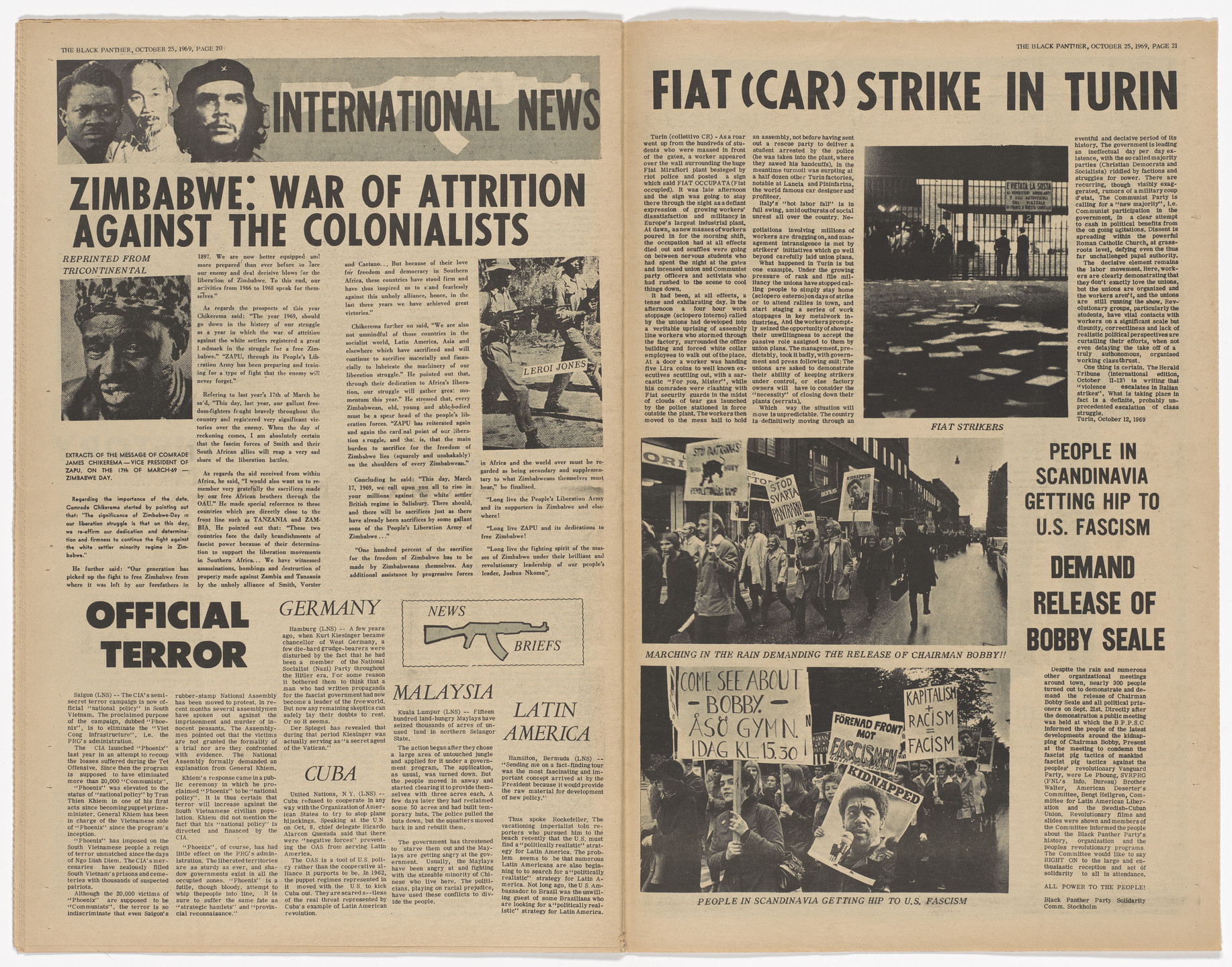 Emory Douglas. The Black Panther Newspaper, vol. 3, no. 27 (Eldridge Cleaver quote). 1969