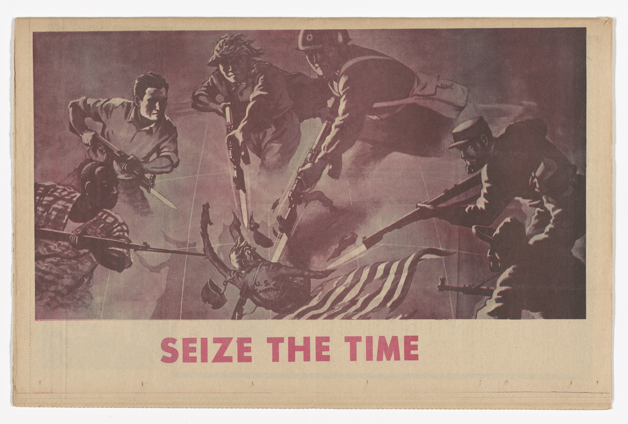Emory Douglas. The Black Panther Newspaper, vol. 3, no. 27 (Eldridge Cleaver quote). 1969