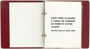 Écrit pour la gloire à force de tourner en rond et d'être jaloux