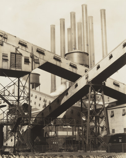 Charles Sheeler. Criss-Crossed Conveyors, River Rouge Plant, Ford Motor Company. 1927