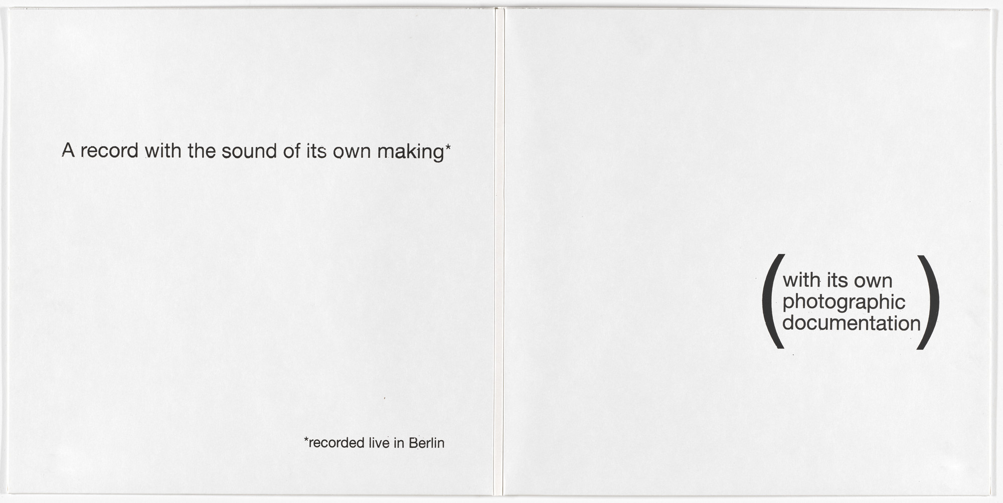 Jonathan Monk. The Sound of Music (A record with the sound of its own making*). 2007