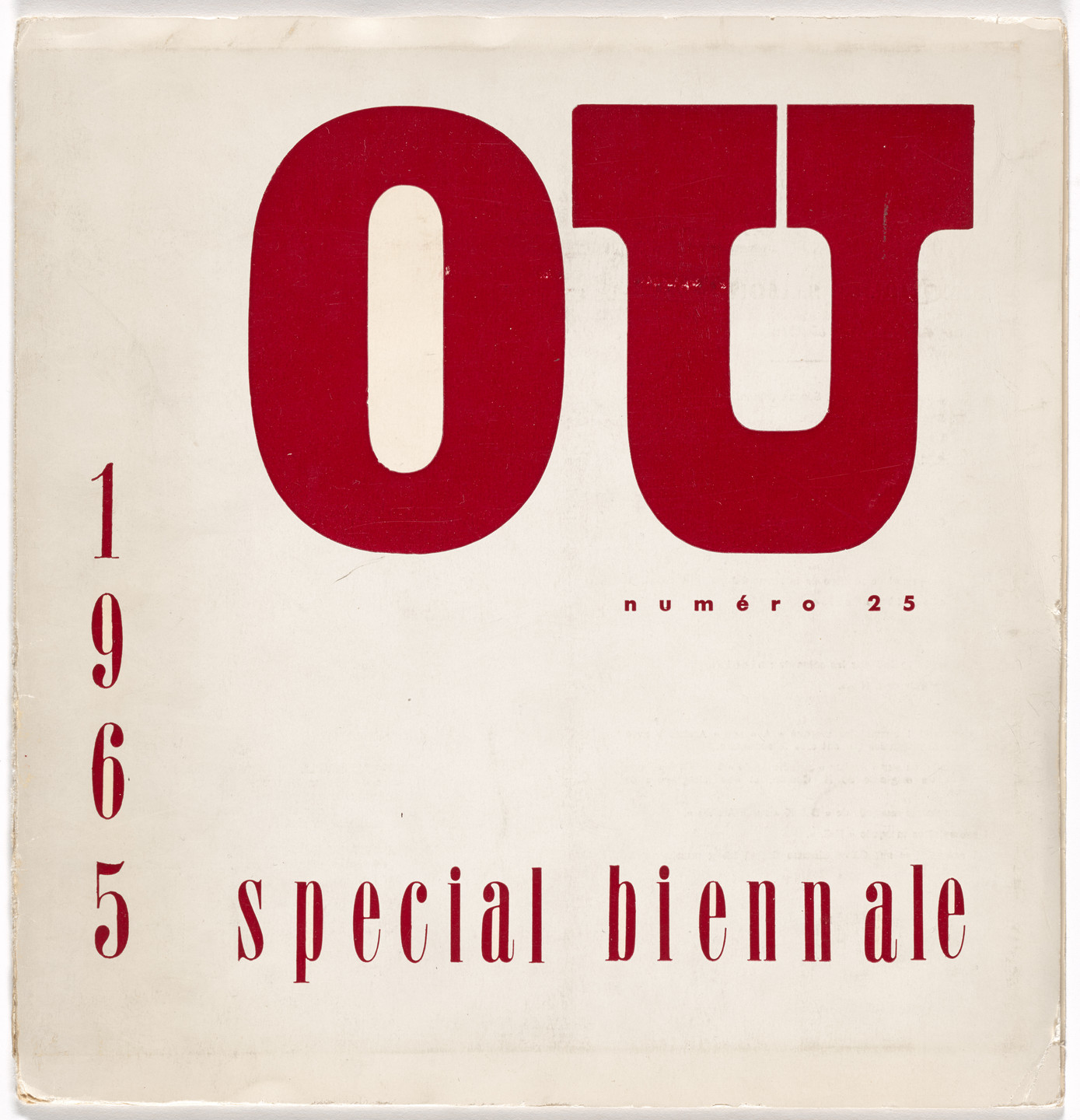 Various Artists, Serge Béguier, Gianni Bertini, Henri Chopin, François Dufrêne, Dora Feilane, Ian Hamilton Finlay, Paul-Armand Gette, John Giorno, Brion Gysin, Bernard Heidsieck, Alain Jouffroy, Rodolfo Krasno, Jean-Clarence Lambert, Jean-Jacques Lévêque, Gabriel Paris, Laura Sheleen. Revue OU Cinquième Saison, no. 25. 1965
