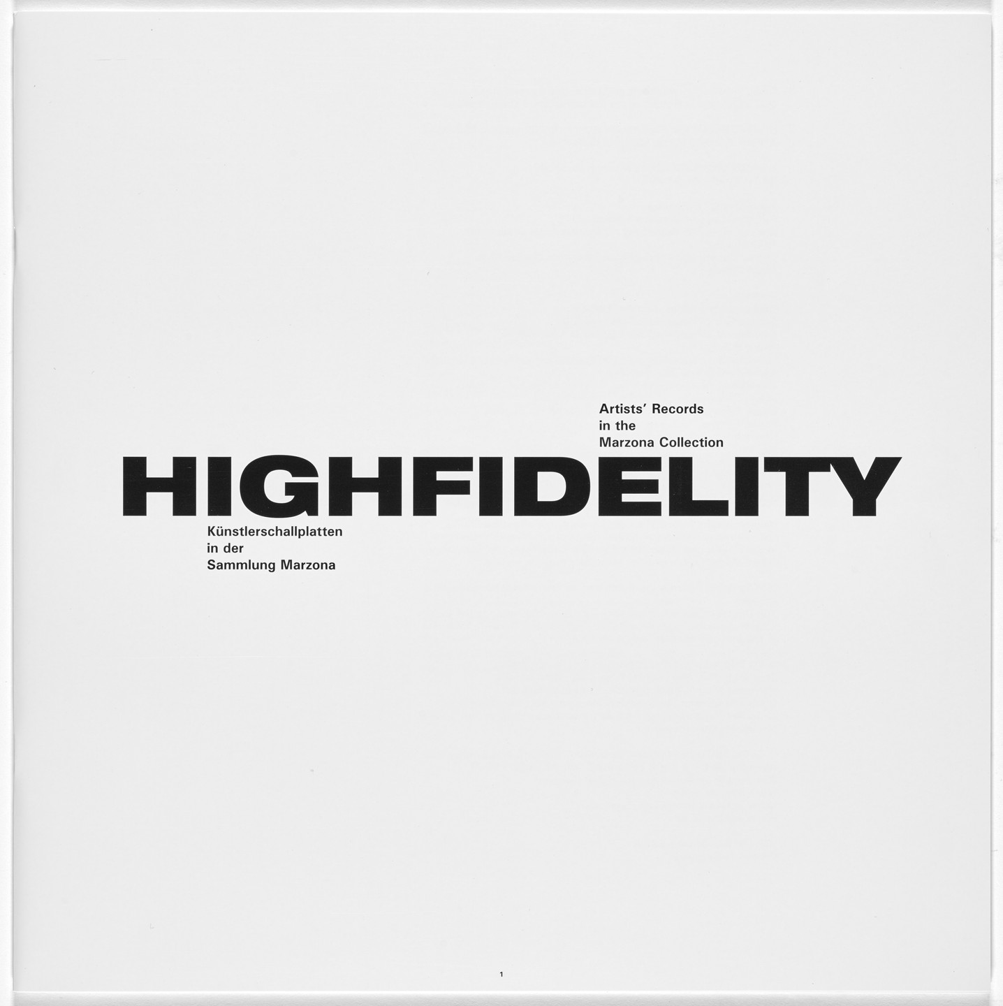 John Cage, Terry Fox, Various Artists. HighFidelity. 2008