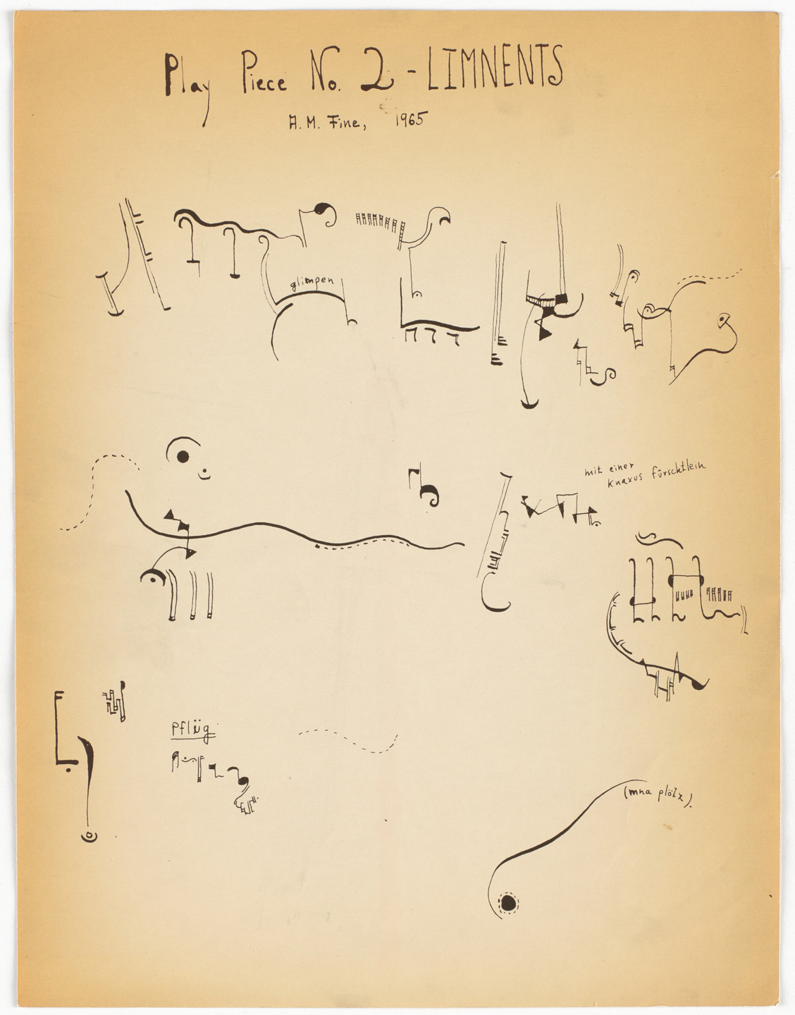 Albert M. Fine. Play Piece No. 2 - Limnents. 1965