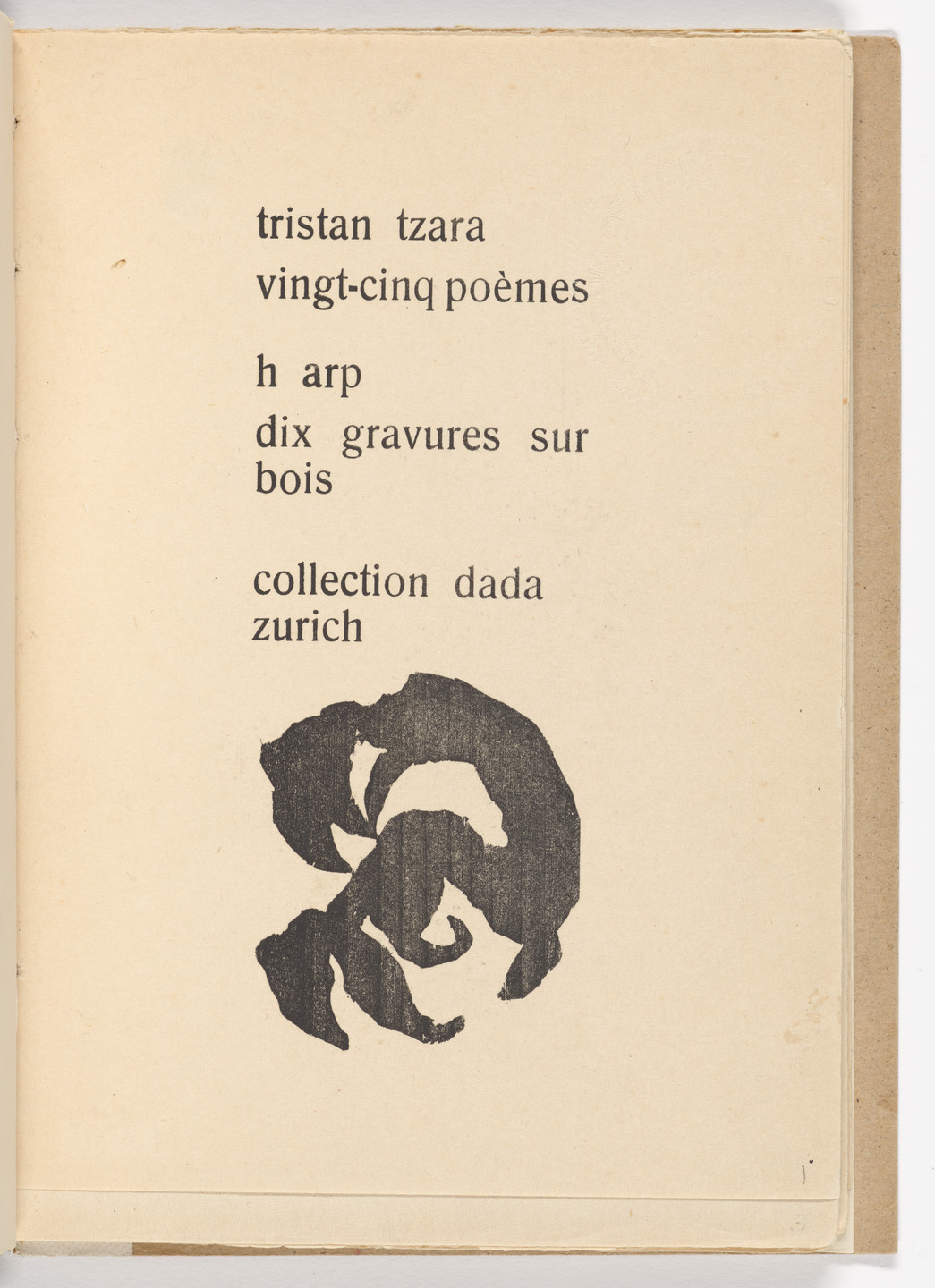Jean (Hans) Arp. Title-page from Twenty-five Poems (Vingt-cinq poèmes). 1918