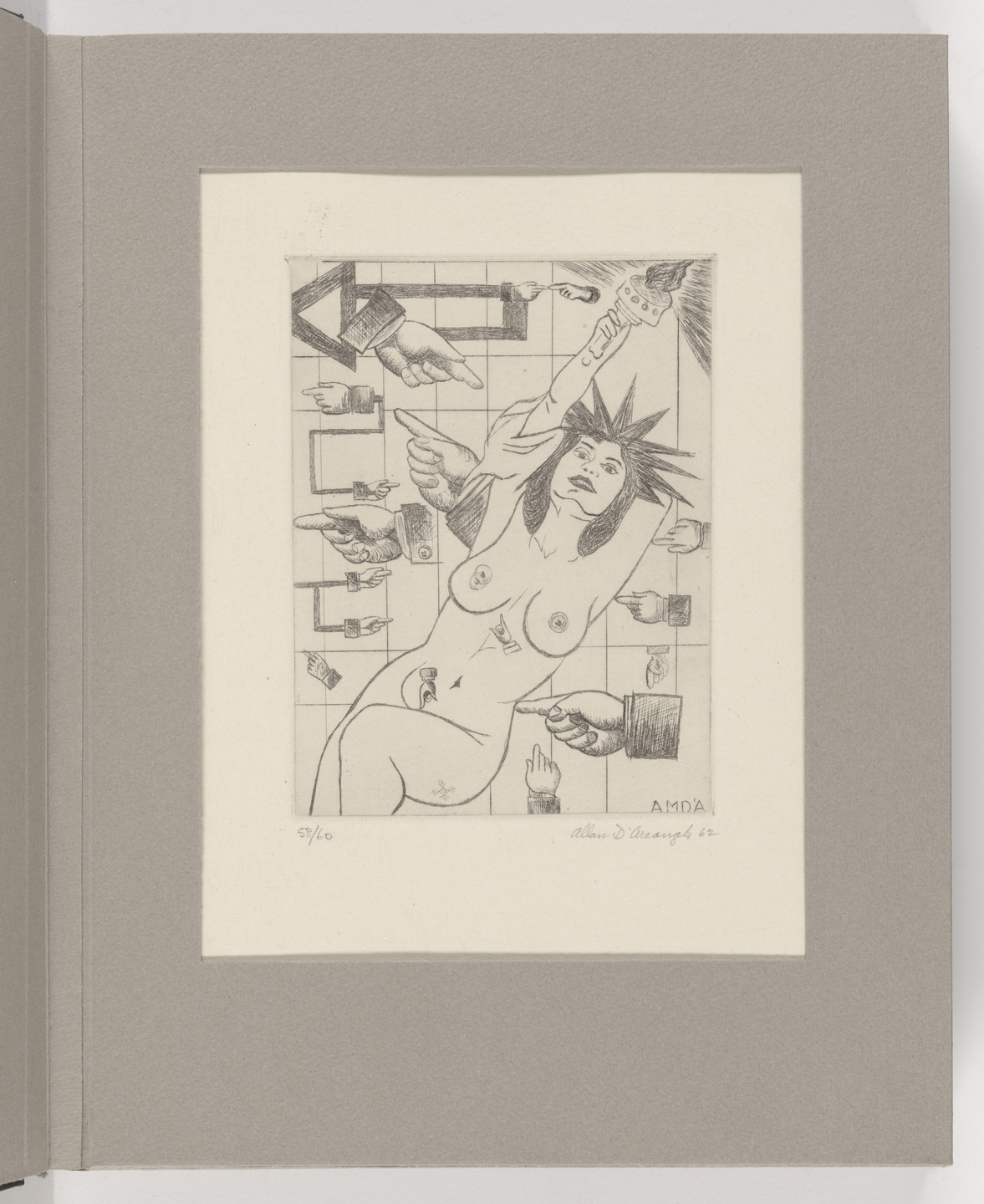 Allan D&#39;Arcangelo. American Madonna (plate 2) from The International Anthology of Contemporary Engraving: The International Avant-Garde, Volume 5: America Discovered (Anthologia internazionale dell&#39;incisione contemporanea: L&#39;Avanguardia internazionale: Volume 5: Scoperta dell&#39;America). 1962, published 1964