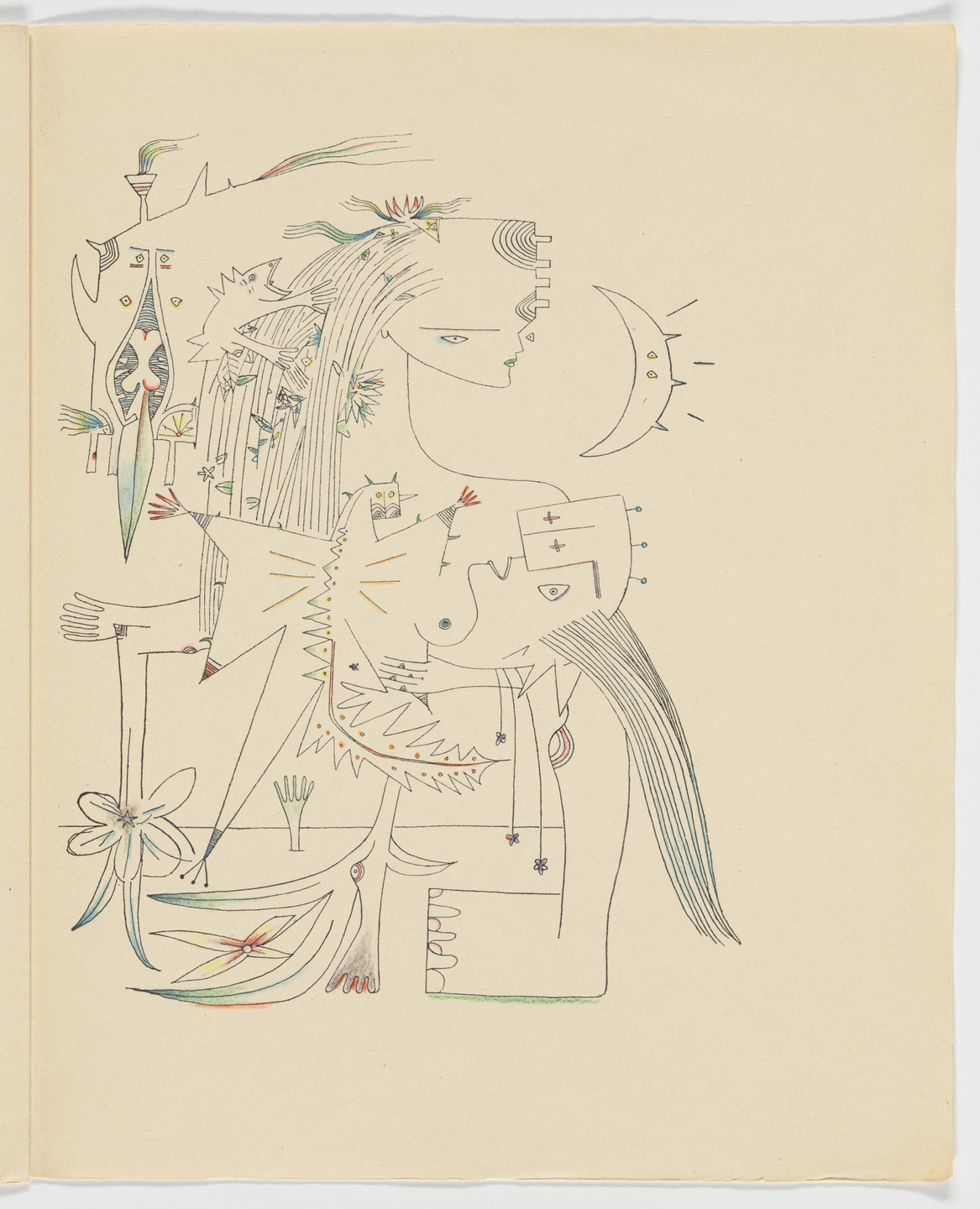 Wifredo Lam. Untitled (page 15) from Fata Morgana. 1941