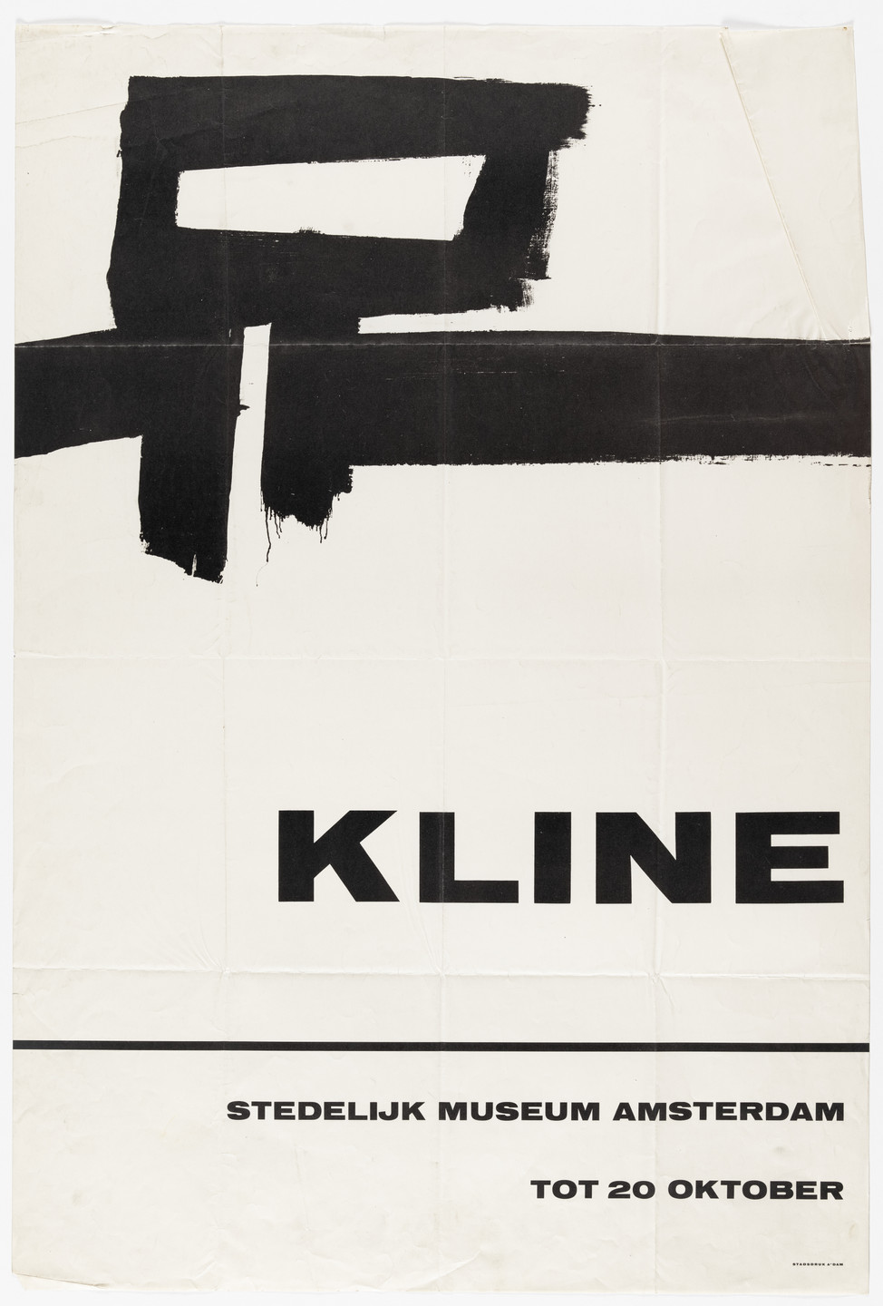 Piet van der Have. Poster for an exhibition of work by Franz Kline at the Stedelijk Museum, Amsterdam. 1963