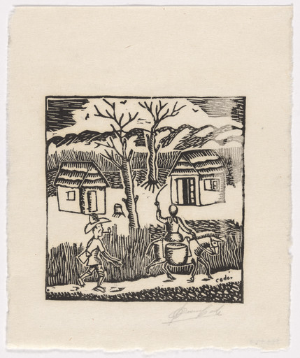 Dieudonné Cédor. Untitled from 10 Original Woodcuts Signed by the Popular Painters of Haiti (10 Gravures Originales signées par les peintres populaires d'Haiti). 1947